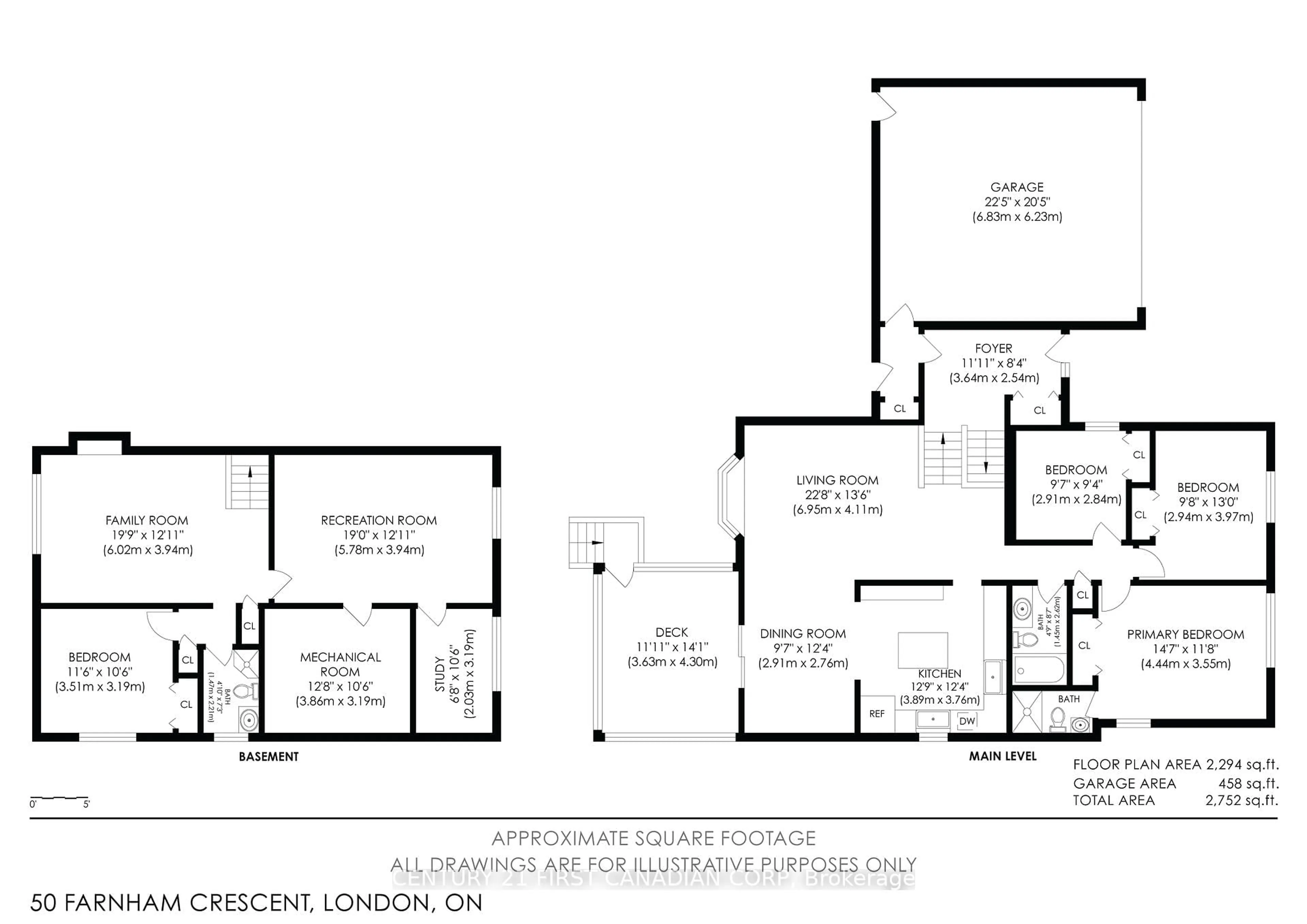 Floor plan for 50 Farnham Cres, London South Ontario N6K 1K1