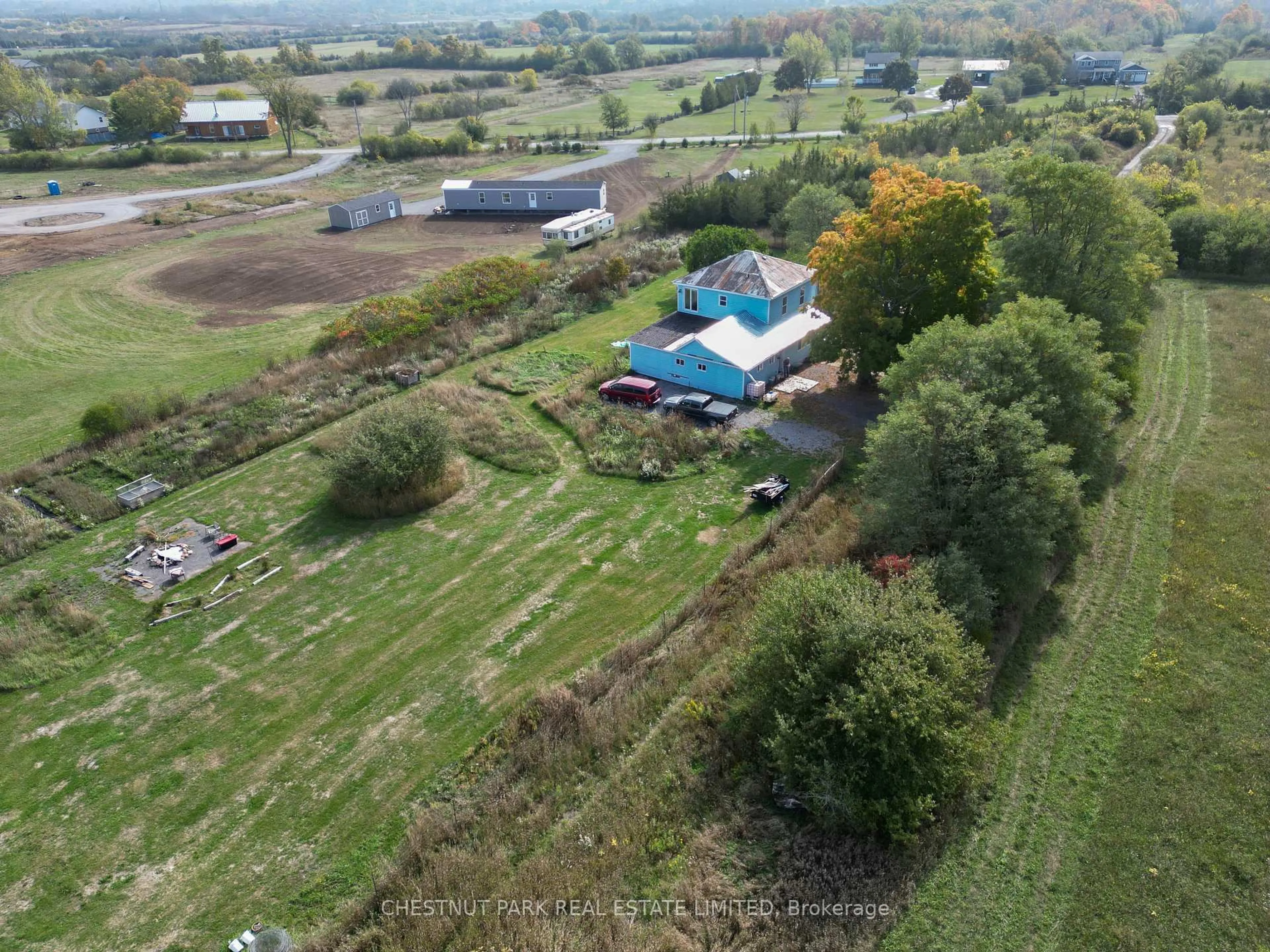 A pic from outside/outdoor area/front of a property/back of a property/a pic from drone, building for 206 Stinson Block Rd, Prince Edward County Ontario K0K 1T0