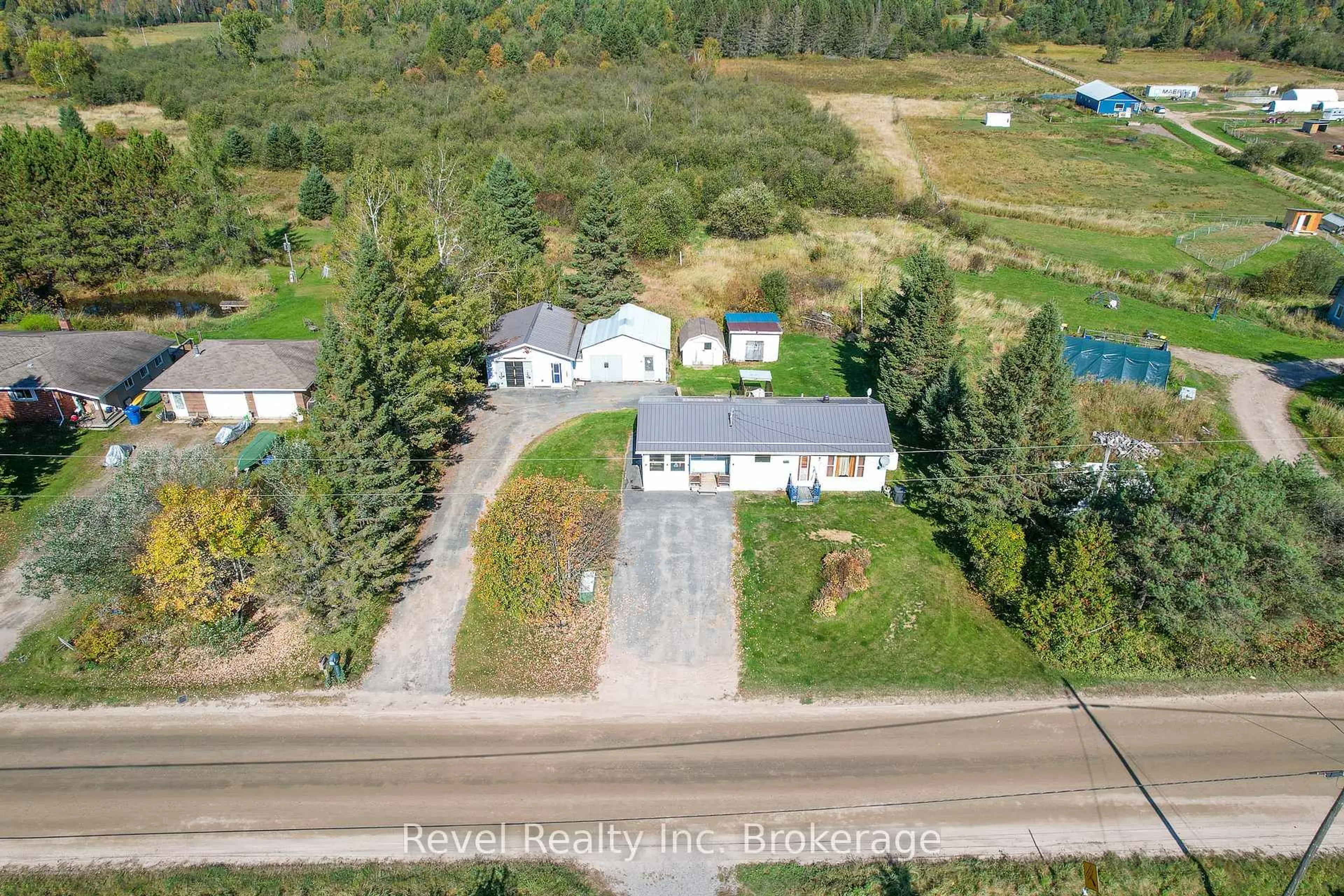 A pic from outside/outdoor area/front of a property/back of a property/a pic from drone, street for 2816 Chiswick Line, Chisholm Ontario P0H 1Z0