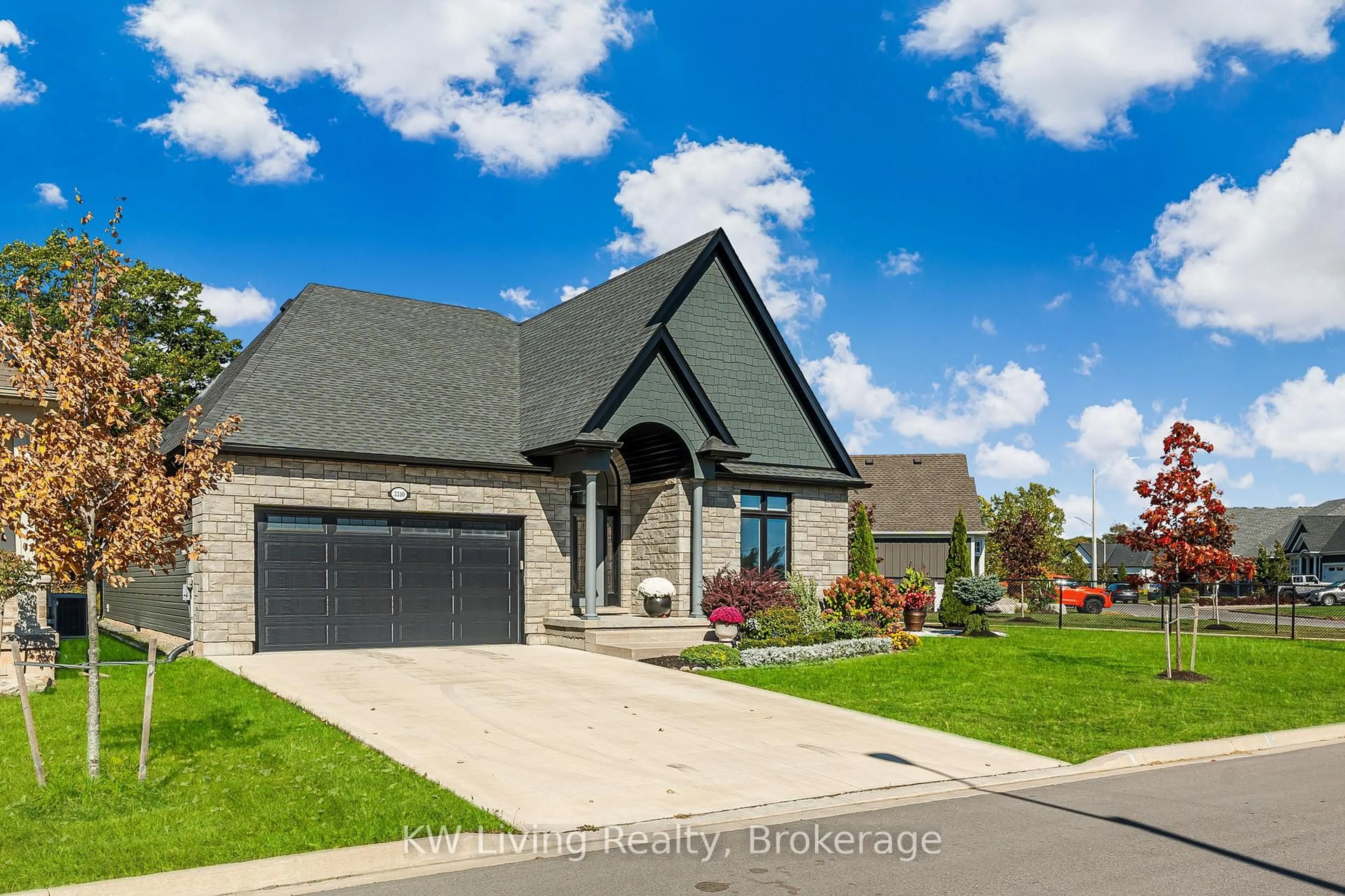 Home with brick exterior material, street for 3340 Whispering Woods Tr, Fort Erie Ontario L0S 1N0