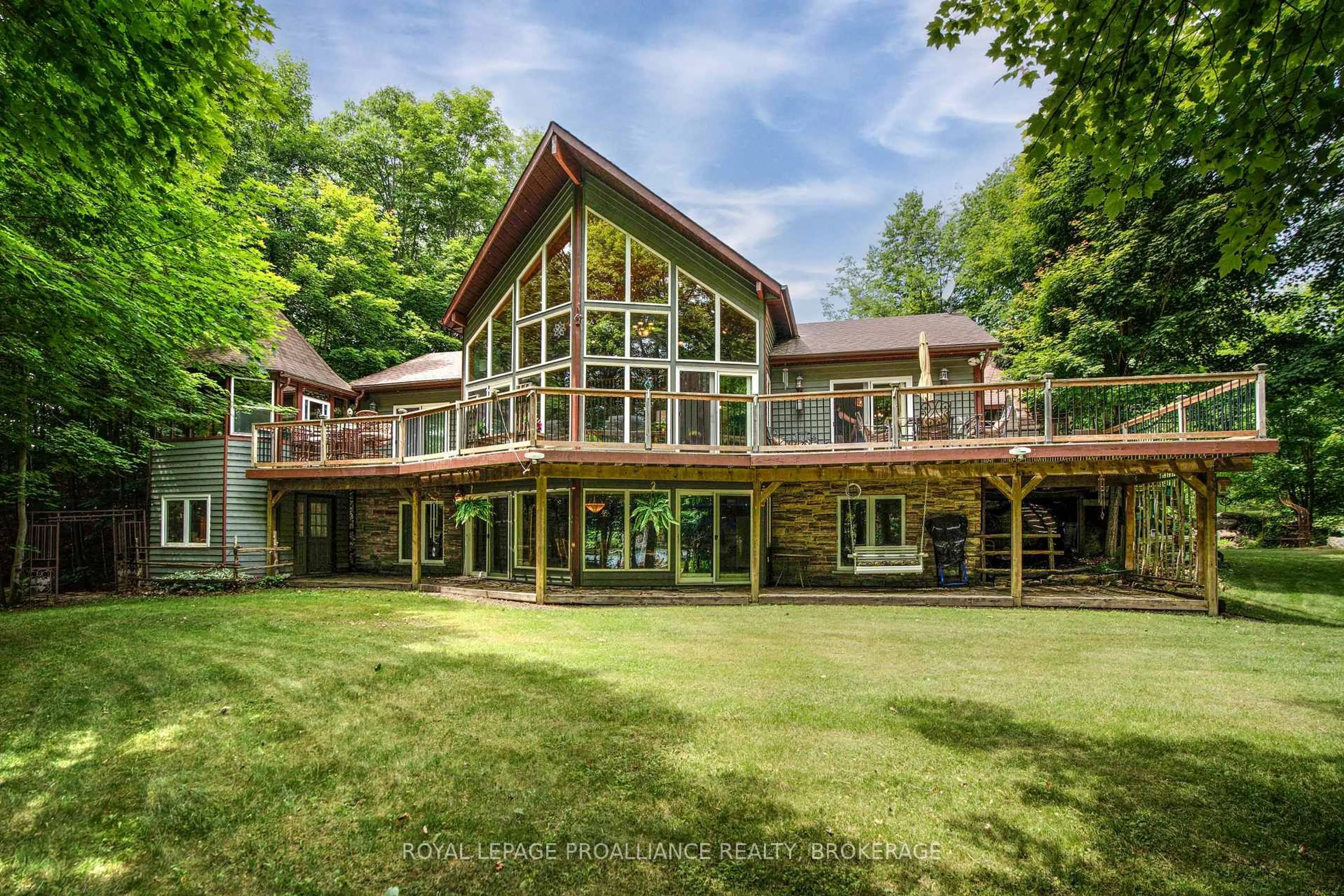 A pic from outside/outdoor area/front of a property/back of a property/a pic from drone, water/lake/river/ocean view for 507 Frye Lane, Perth Road Ontario K0H 2L0