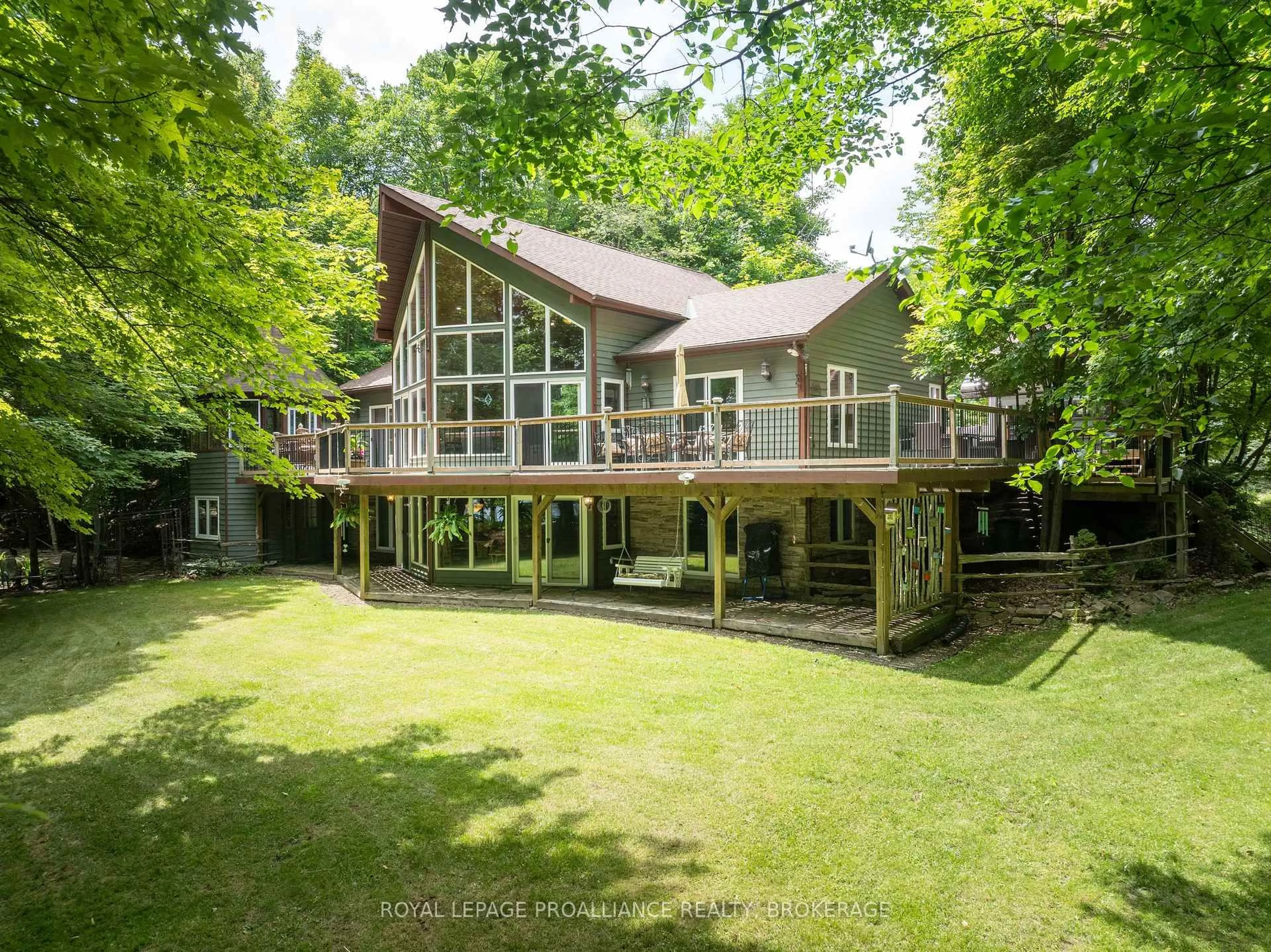 A pic from outside/outdoor area/front of a property/back of a property/a pic from drone, water/lake/river/ocean view for 507 Frye Lane, Perth Road Ontario K0H 2L0