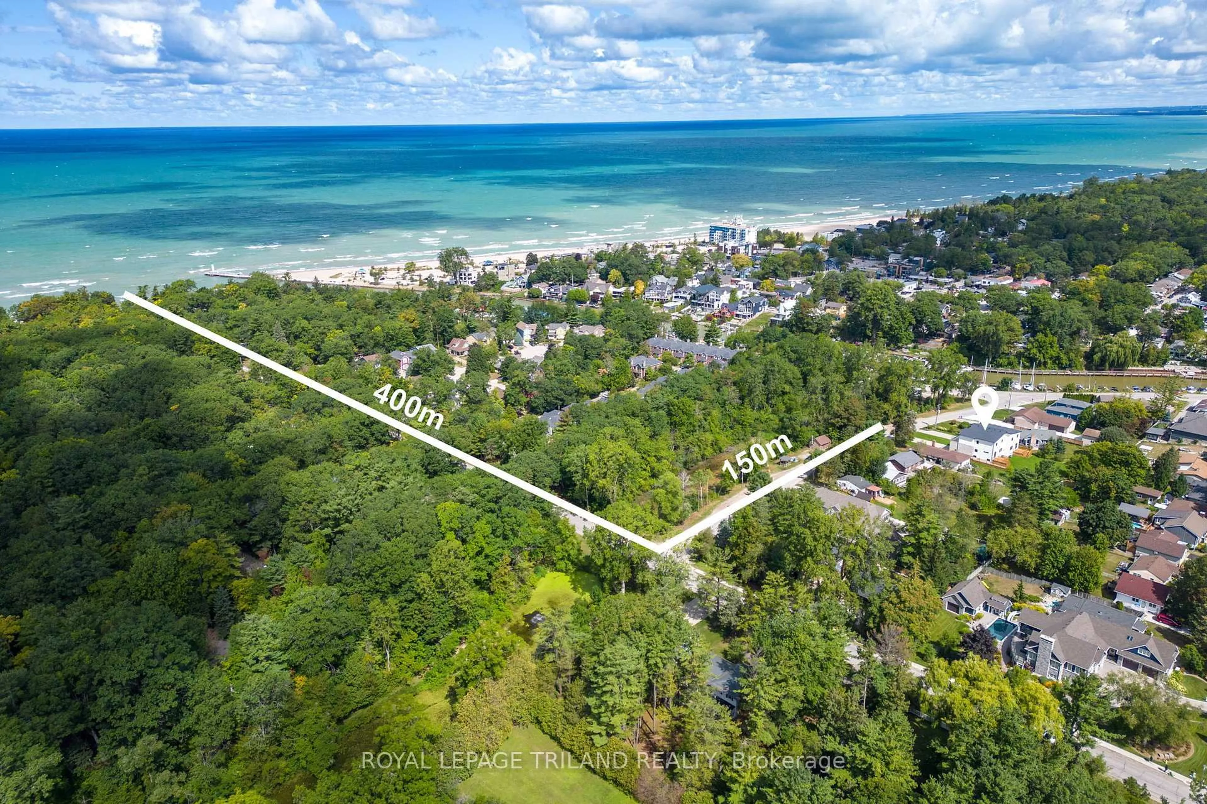 A pic from outside/outdoor area/front of a property/back of a property/a pic from drone, water/lake/river/ocean view for 32 Alberta St, Lambton Shores Ontario N0M 1T0
