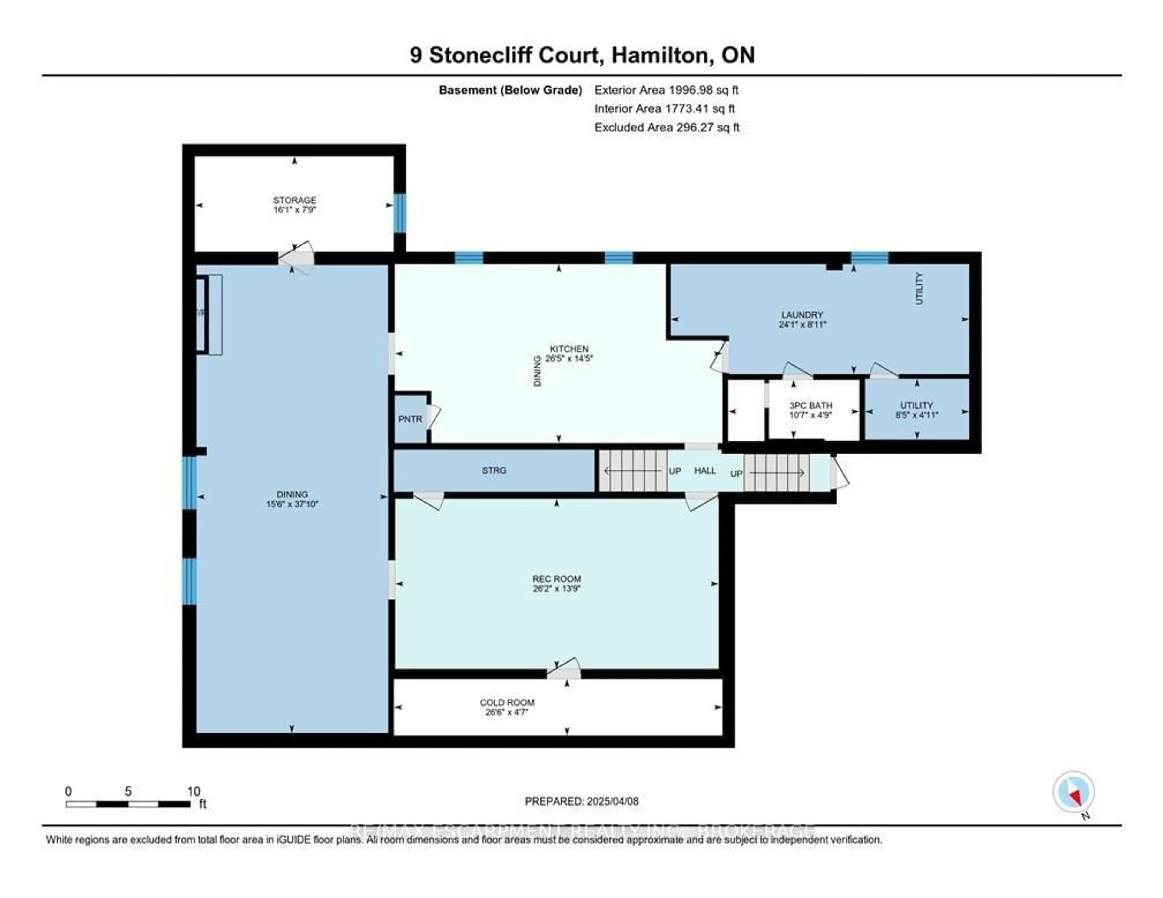 Floor plan for 9 STONECLIFF Crt, Hamilton Ontario L9C 7G2