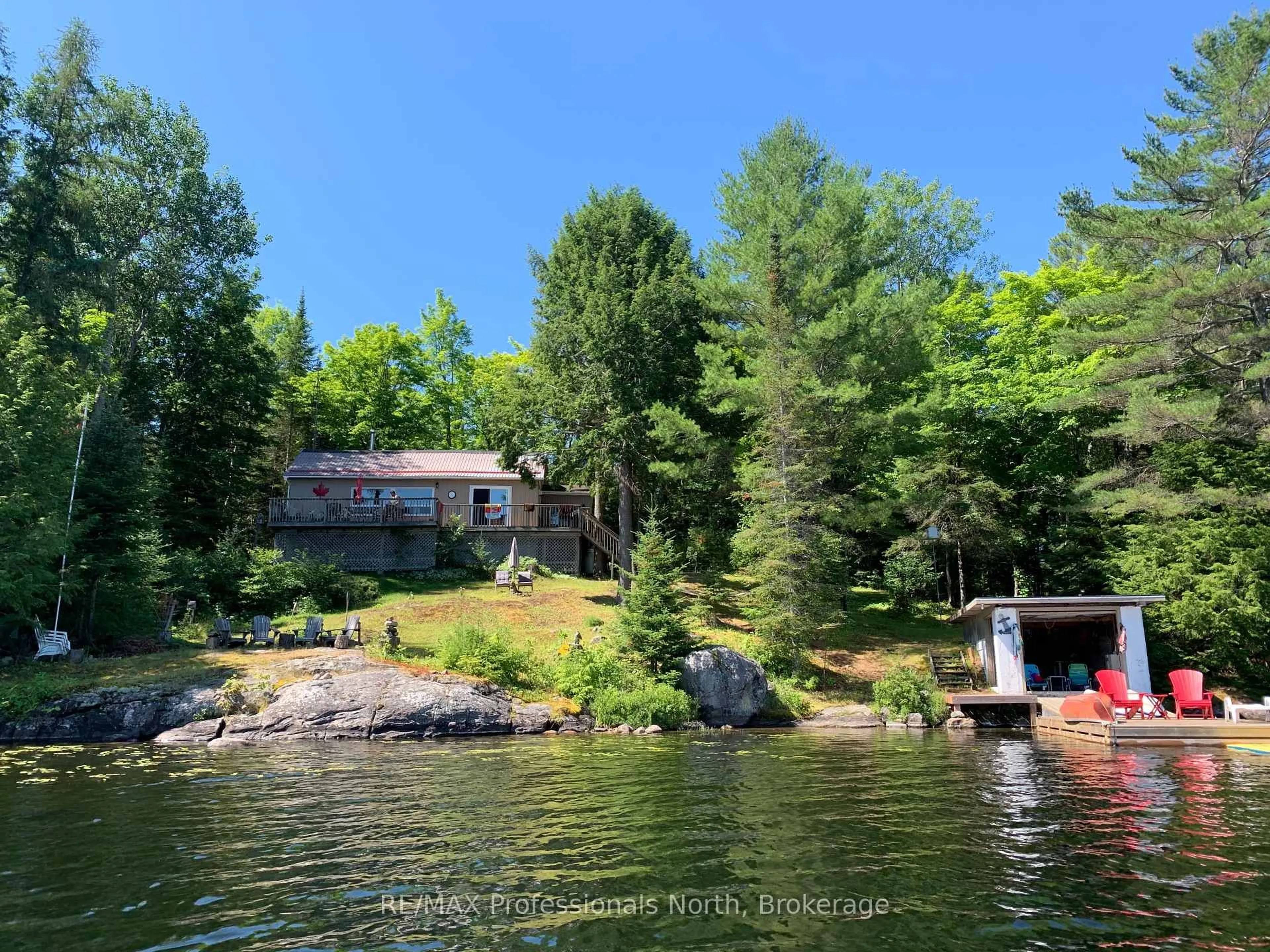 A pic from outside/outdoor area/front of a property/back of a property/a pic from drone, water/lake/river/ocean view for 2598 Glamorgan Rd, Highlands East Ontario K0M 1S0