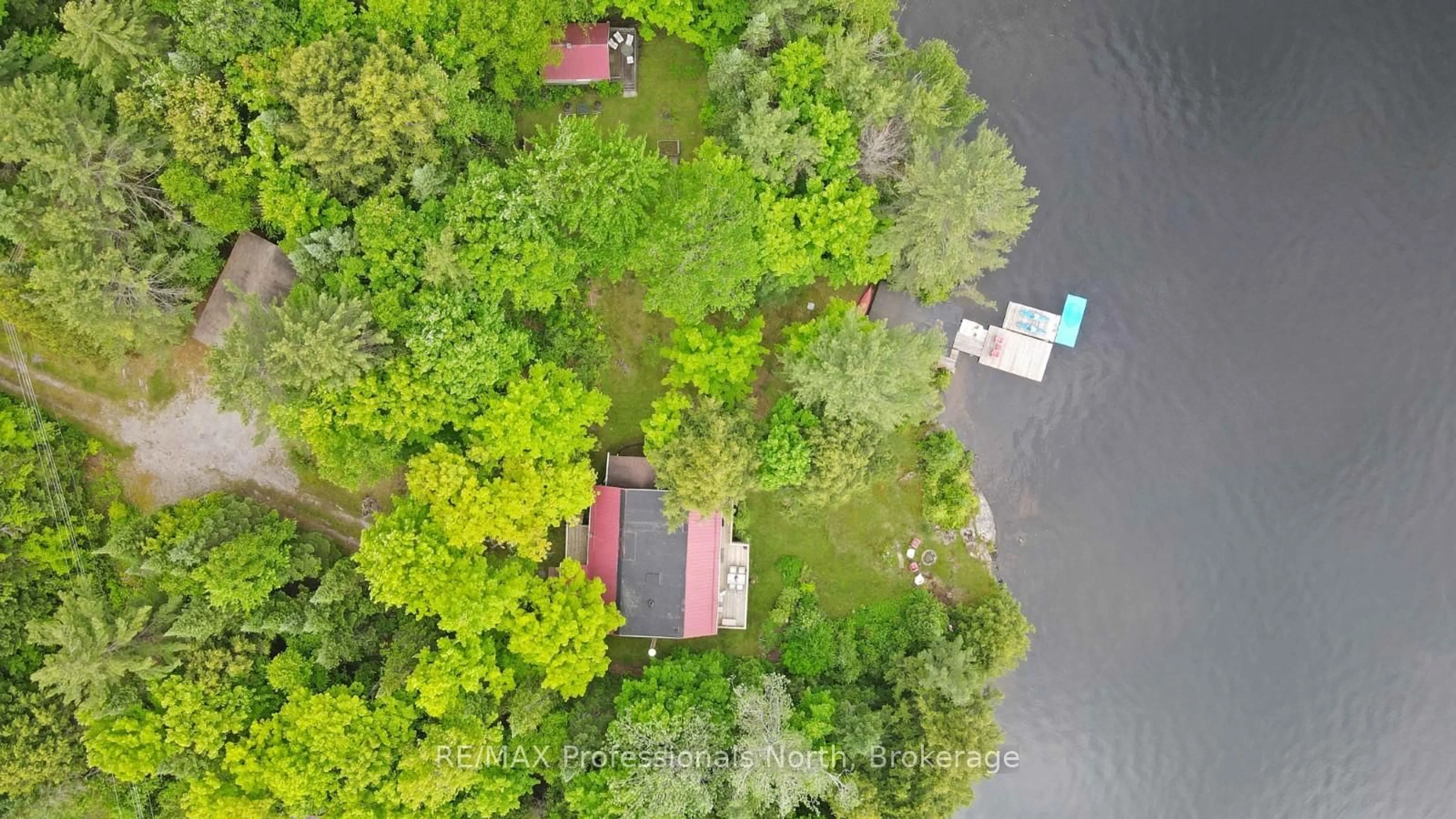 A pic from outside/outdoor area/front of a property/back of a property/a pic from drone, water/lake/river/ocean view for 2598 Glamorgan Rd, Highlands East Ontario K0M 1S0