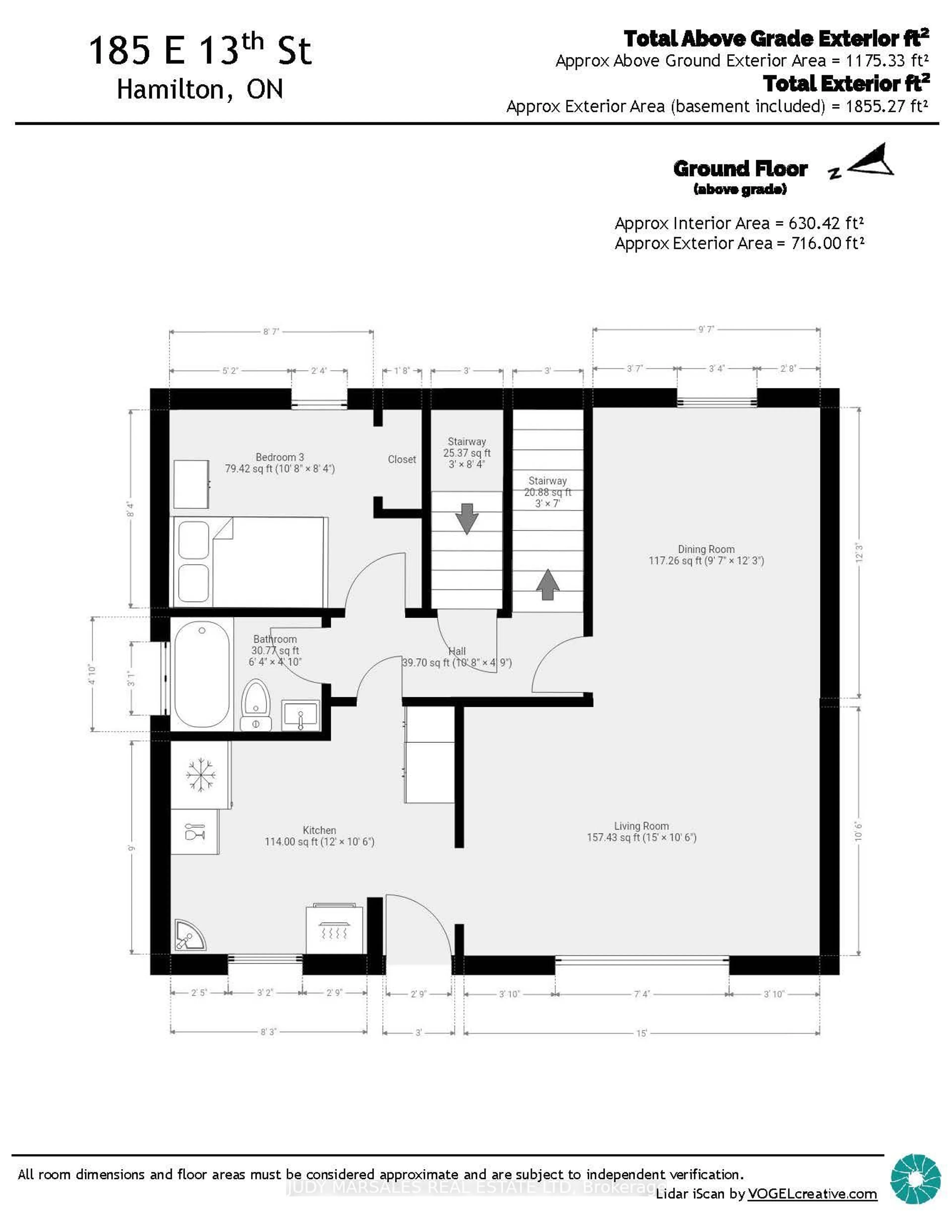 Floor plan for 185 East 13th St, Hamilton Ontario L9A 3Z6