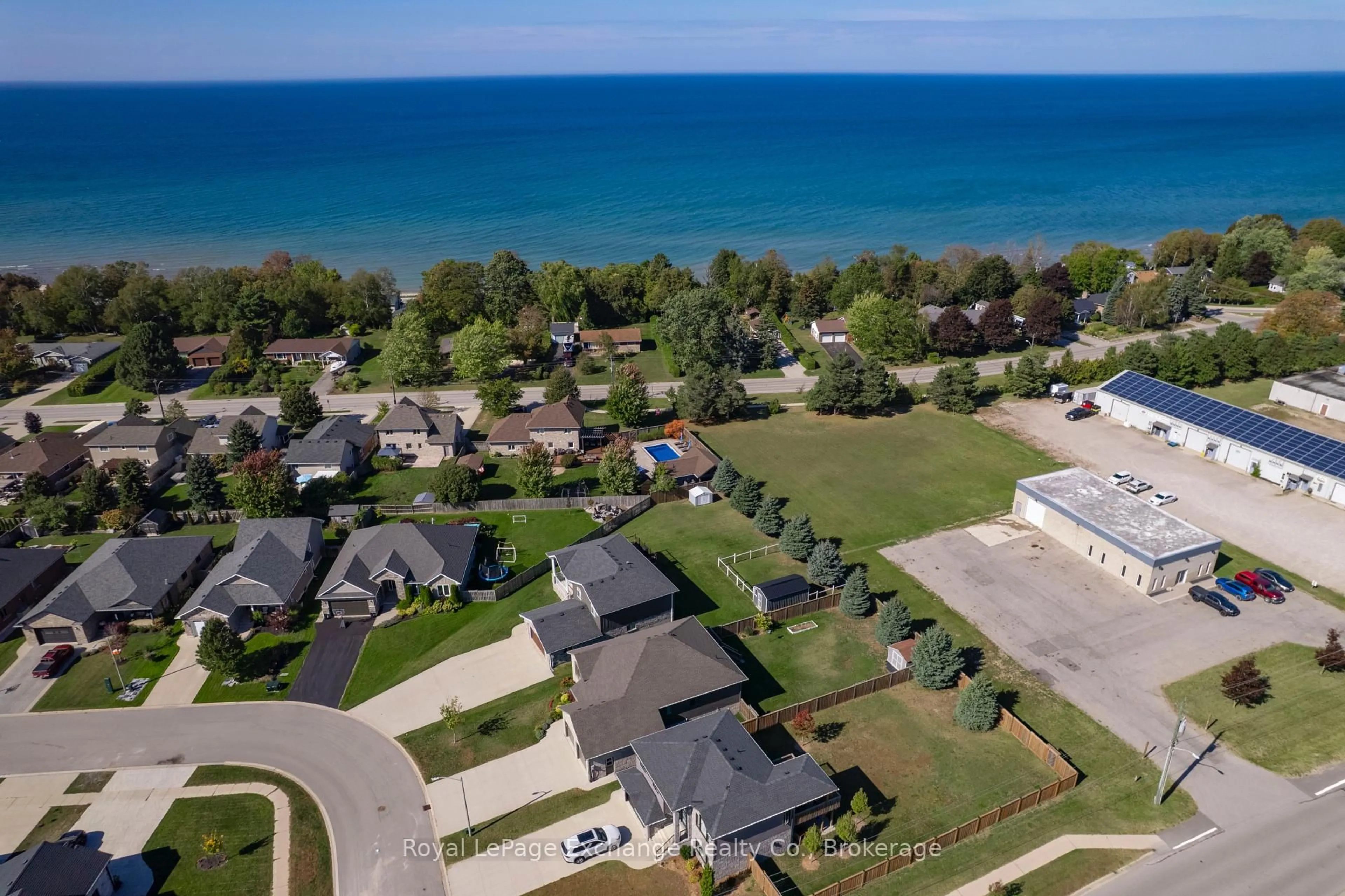 A pic from outside/outdoor area/front of a property/back of a property/a pic from drone, water/lake/river/ocean view for 54 Lakefield Dr, Kincardine Ontario N2Z 0C9
