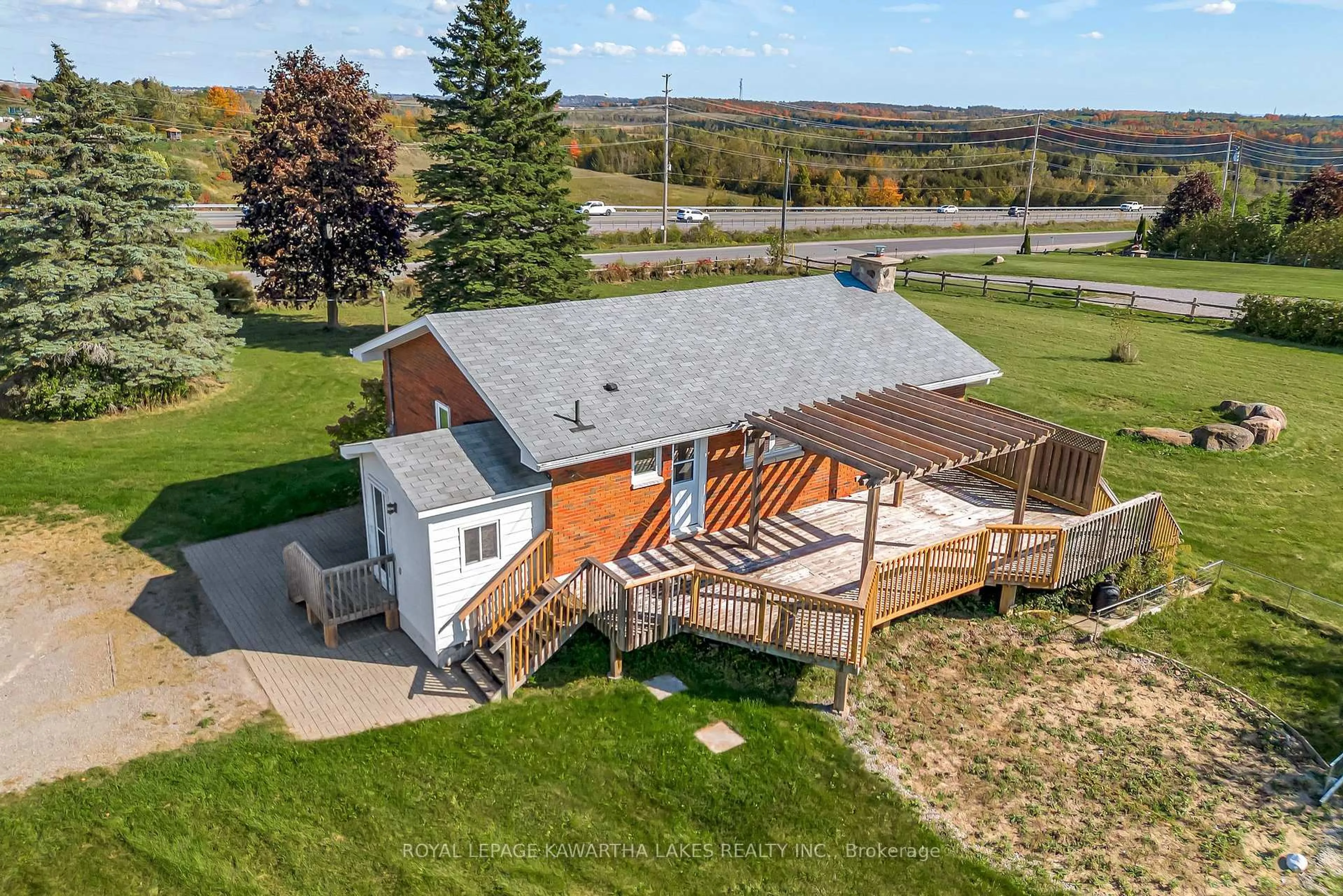 A pic from outside/outdoor area/front of a property/back of a property/a pic from drone, water/lake/river/ocean view for 1240 Meadowview Rd, Kawartha Lakes Ontario K0L 2W0