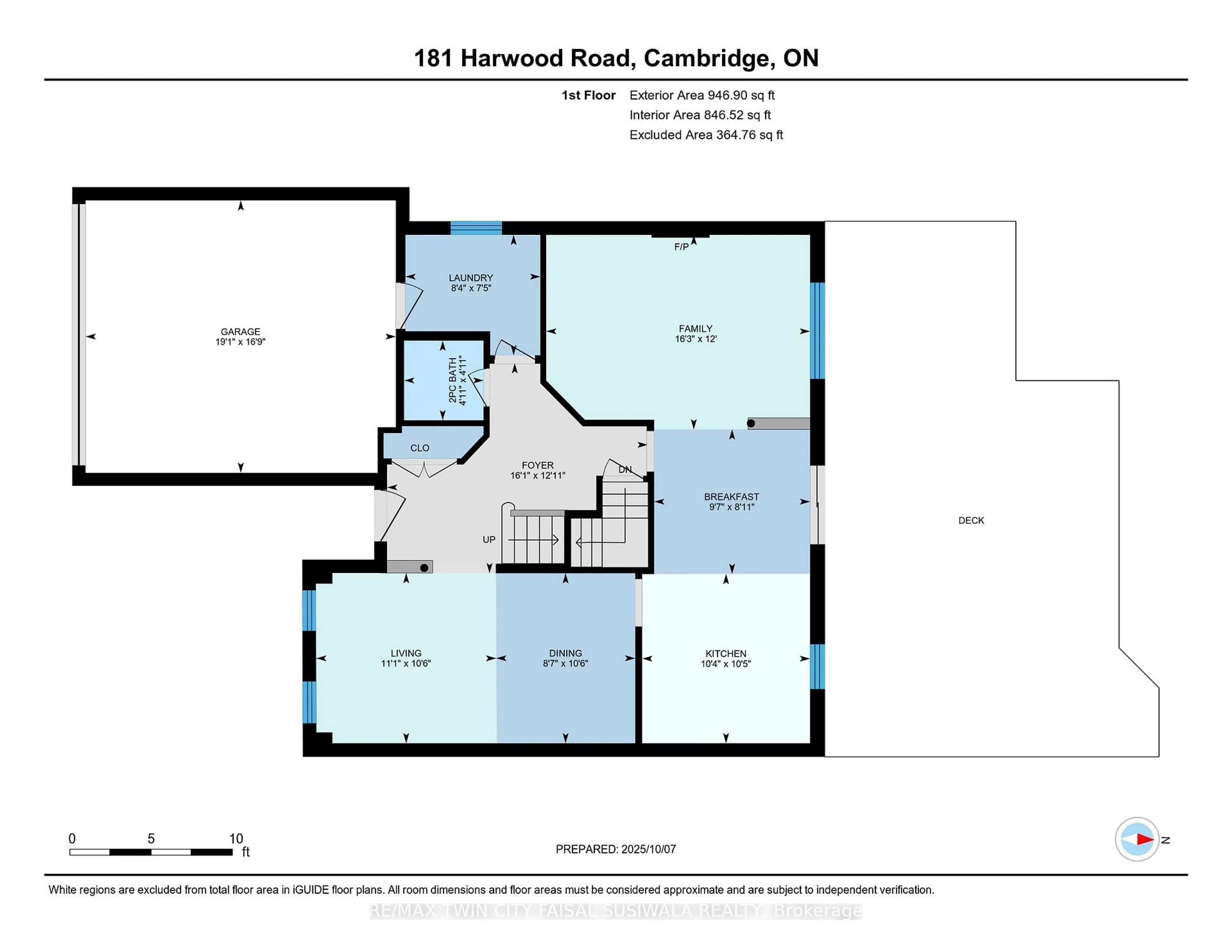 Floor plan for 181 Harwood Rd, Cambridge Ontario N1S 4R9