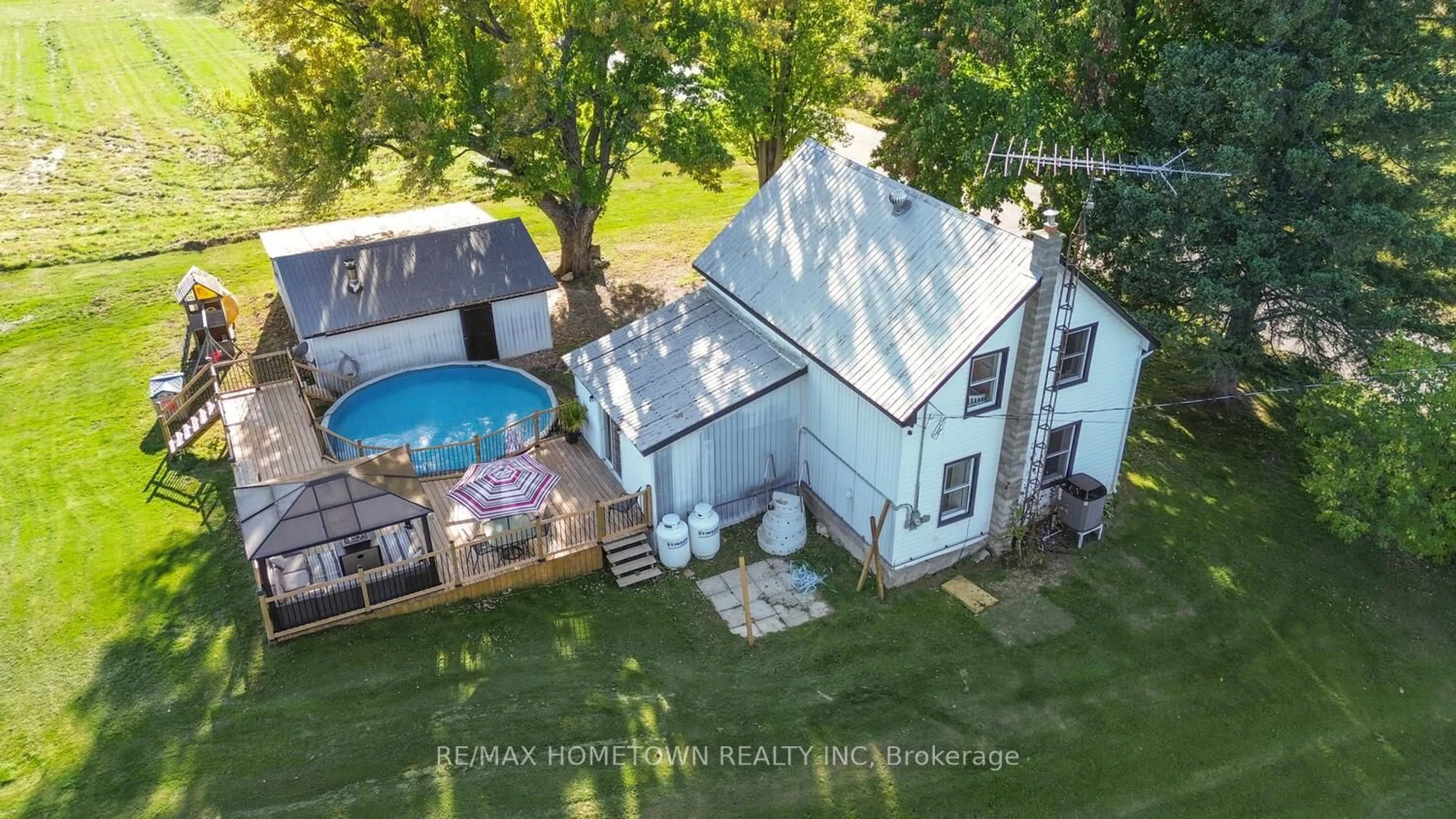 A pic from outside/outdoor area/front of a property/back of a property/a pic from drone, water/lake/river/ocean view for 81 HARD ISLAND Rd, Athens Ontario K0E 1B0