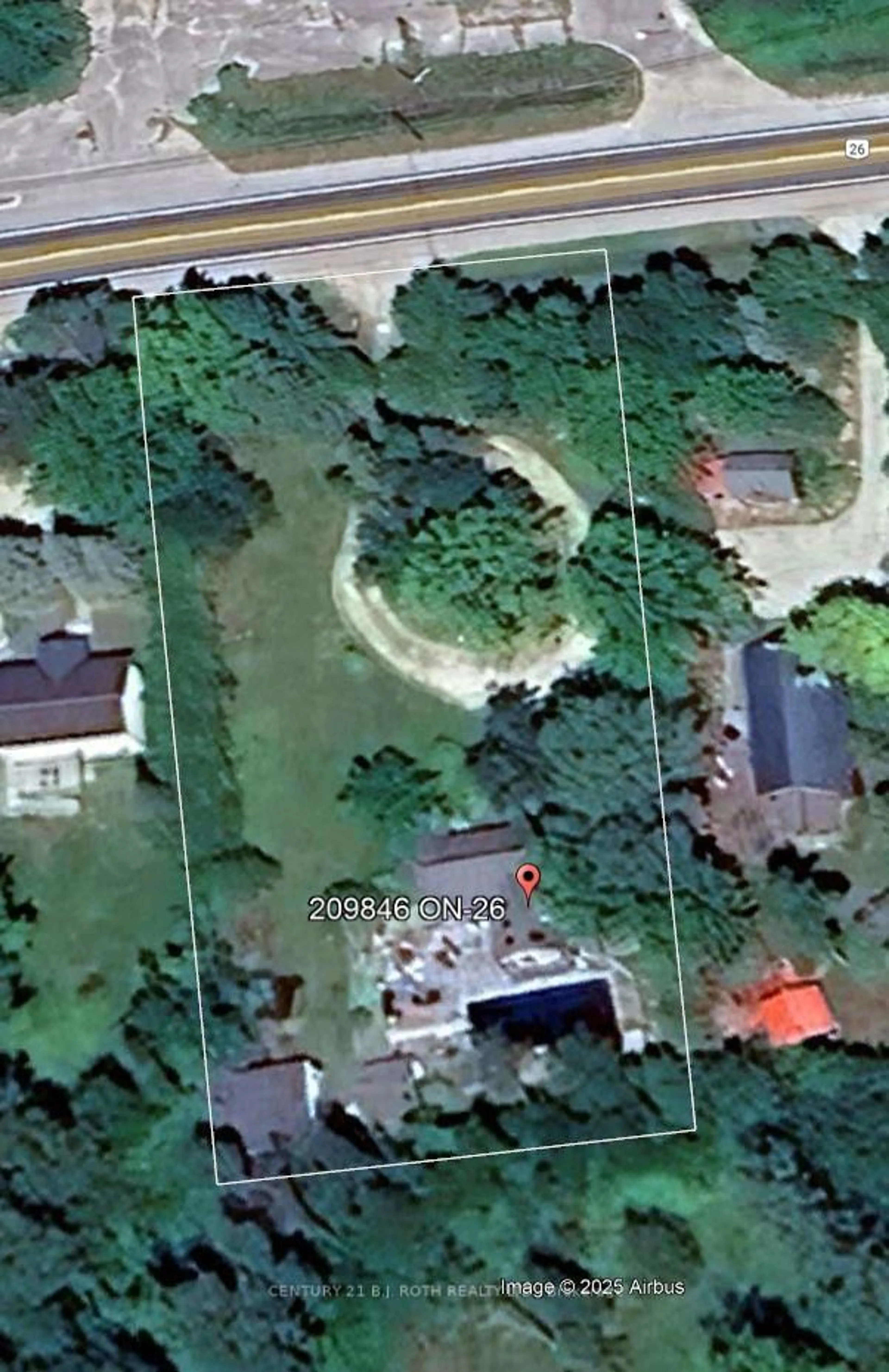 A pic from outside/outdoor area/front of a property/back of a property/a pic from drone, unknown for 209846 26 Highway, Blue Mountains Ontario L9Y 0L1