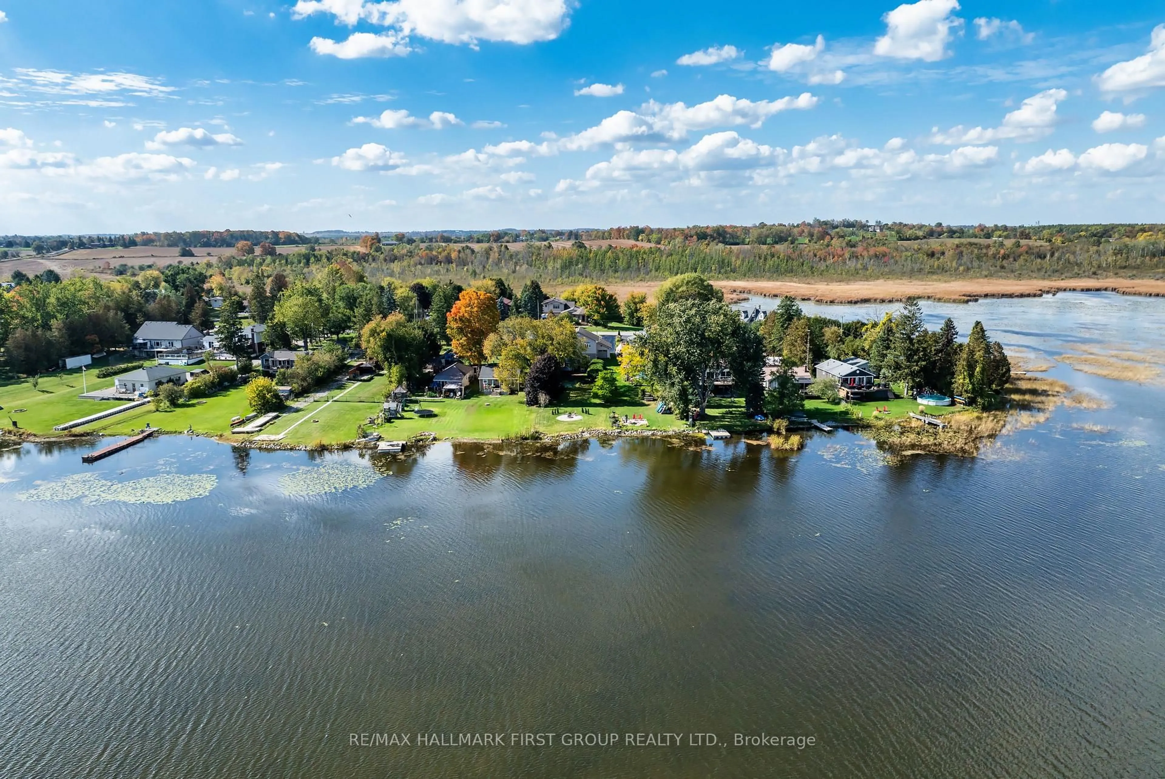 A pic from outside/outdoor area/front of a property/back of a property/a pic from drone, water/lake/river/ocean view for 61 Druan Dr, Kawartha Lakes Ontario L0C 1G0