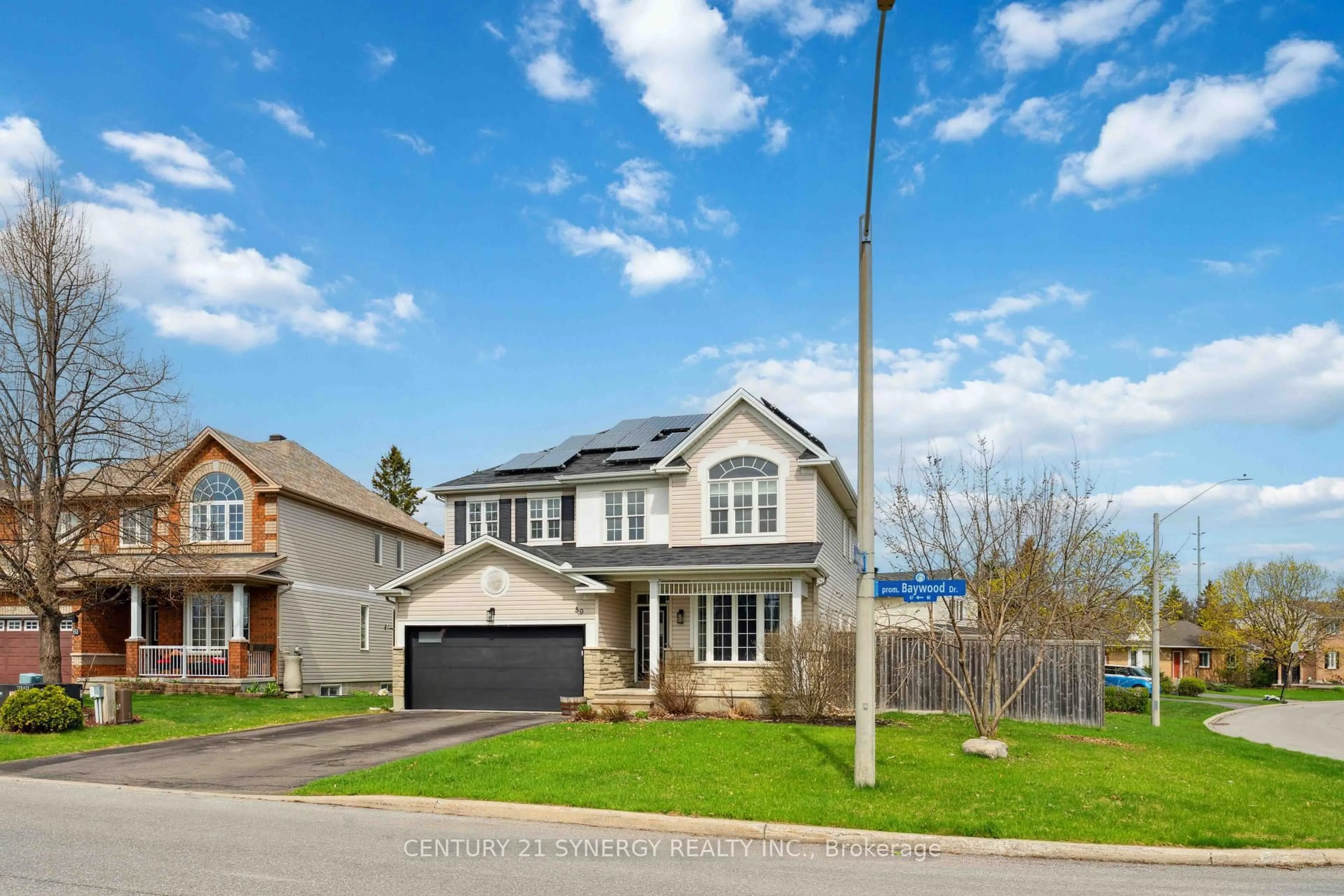 Home with vinyl exterior material, street for 59 Baywood Dr, Ottawa Ontario K2S 2H5