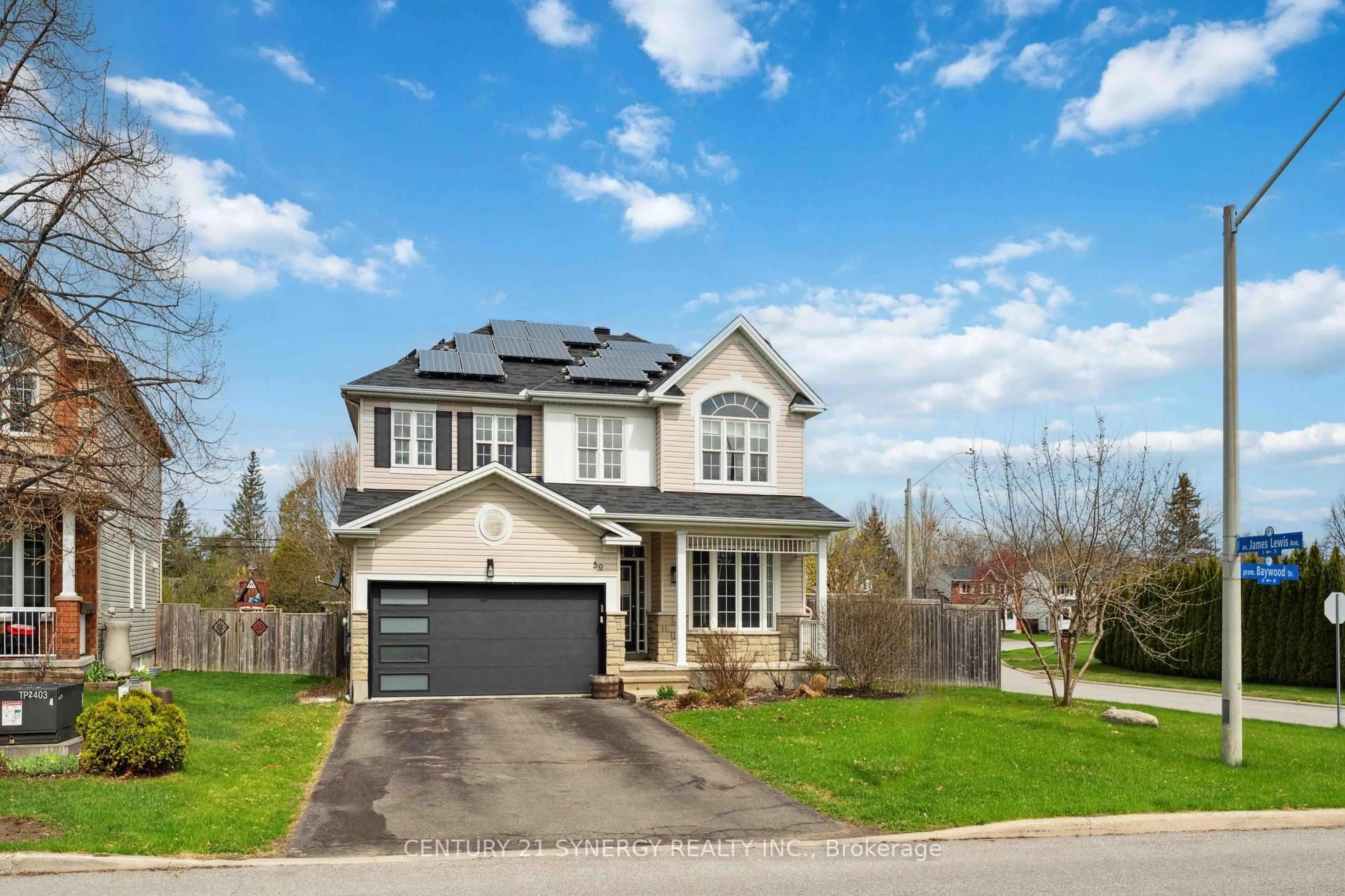 Home with vinyl exterior material, street for 59 Baywood Dr, Ottawa Ontario K2S 2H5