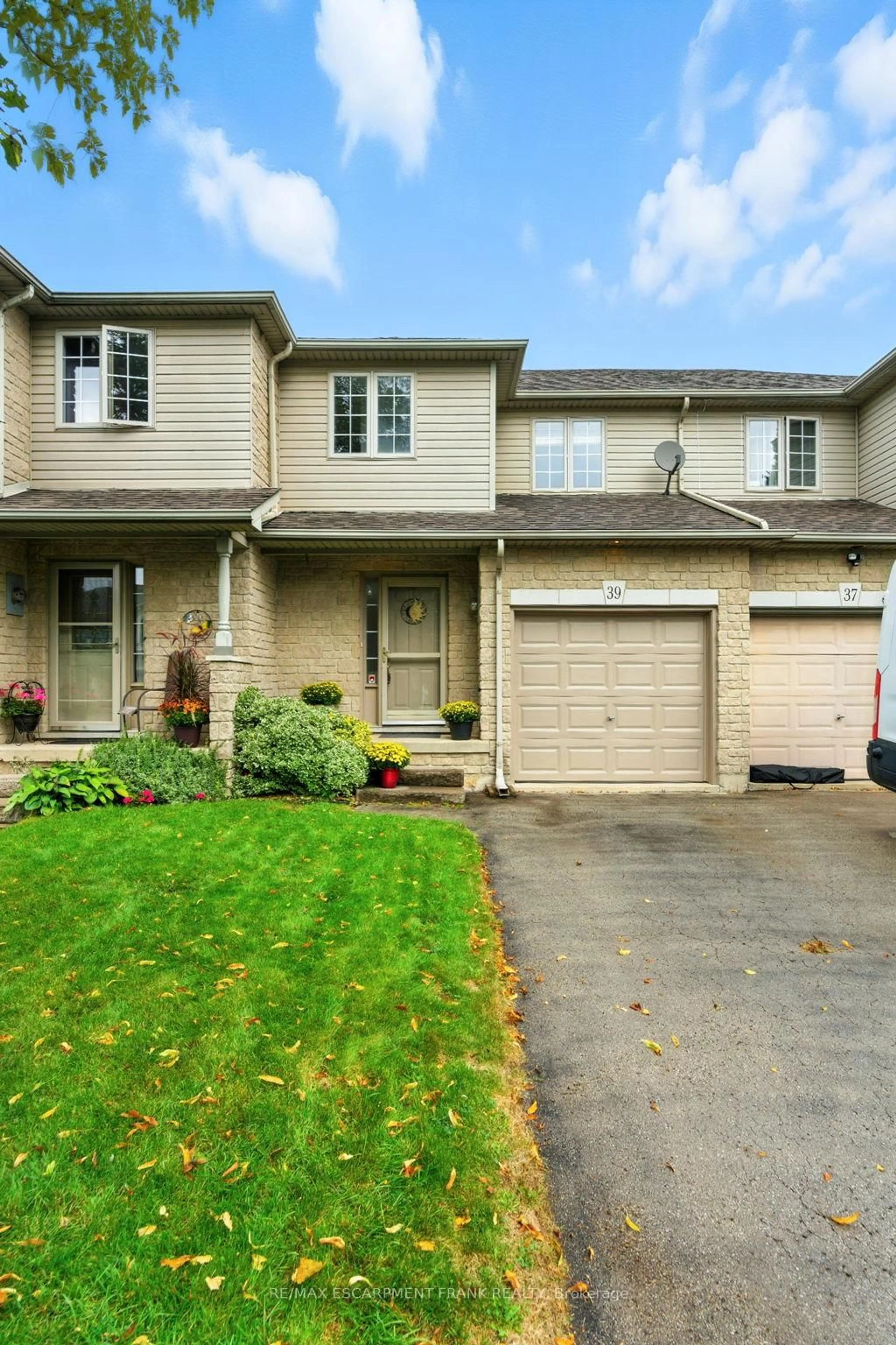 Home with vinyl exterior material, street for 39 Foxborough Dr, Hamilton Ontario L9G 4Y9