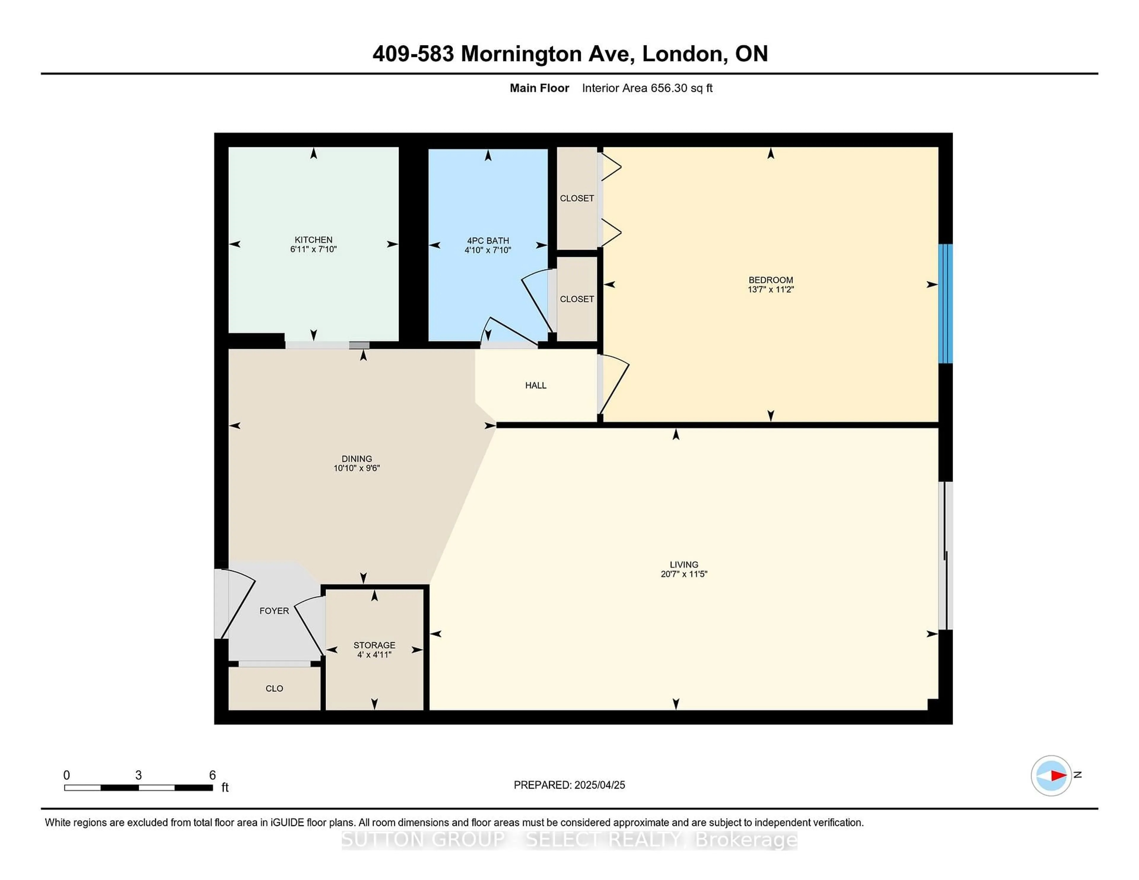Floor plan for 583 MORNINGTON Ave #409, London East Ontario N5Y 3E9
