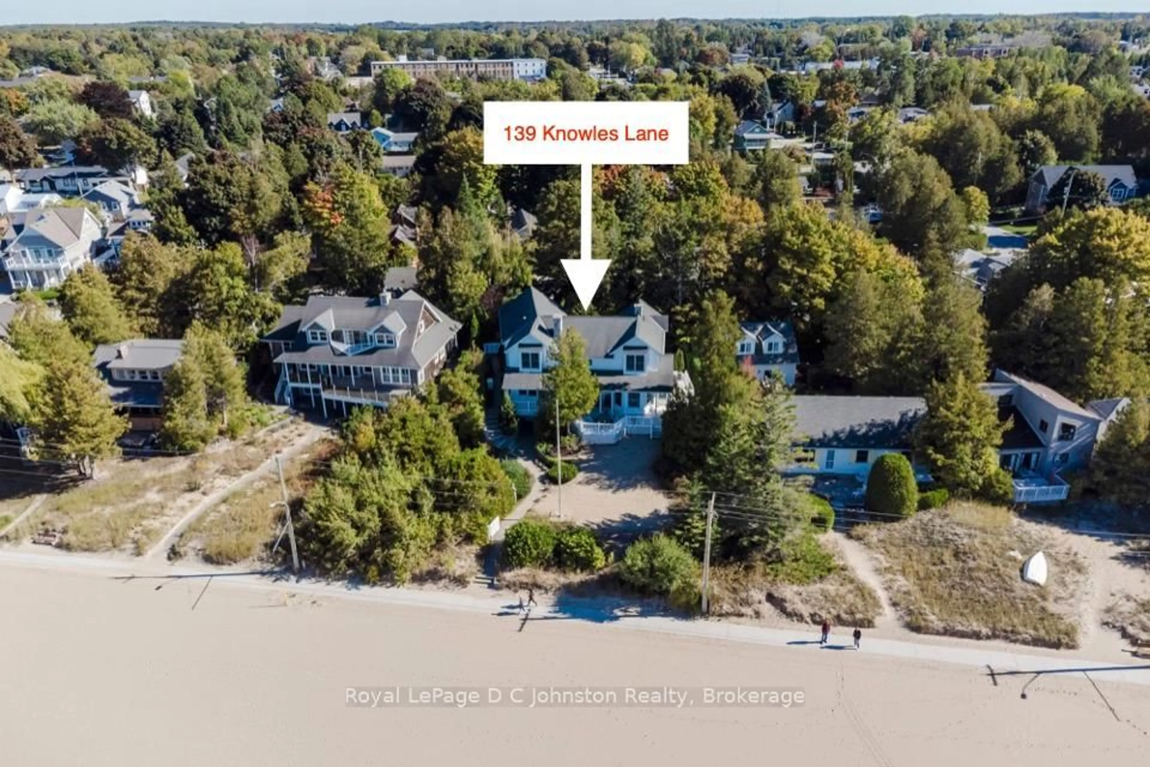 A pic from outside/outdoor area/front of a property/back of a property/a pic from drone, water/lake/river/ocean view for 139 Knowles Lane, Saugeen Shores Ontario N0H 2L0