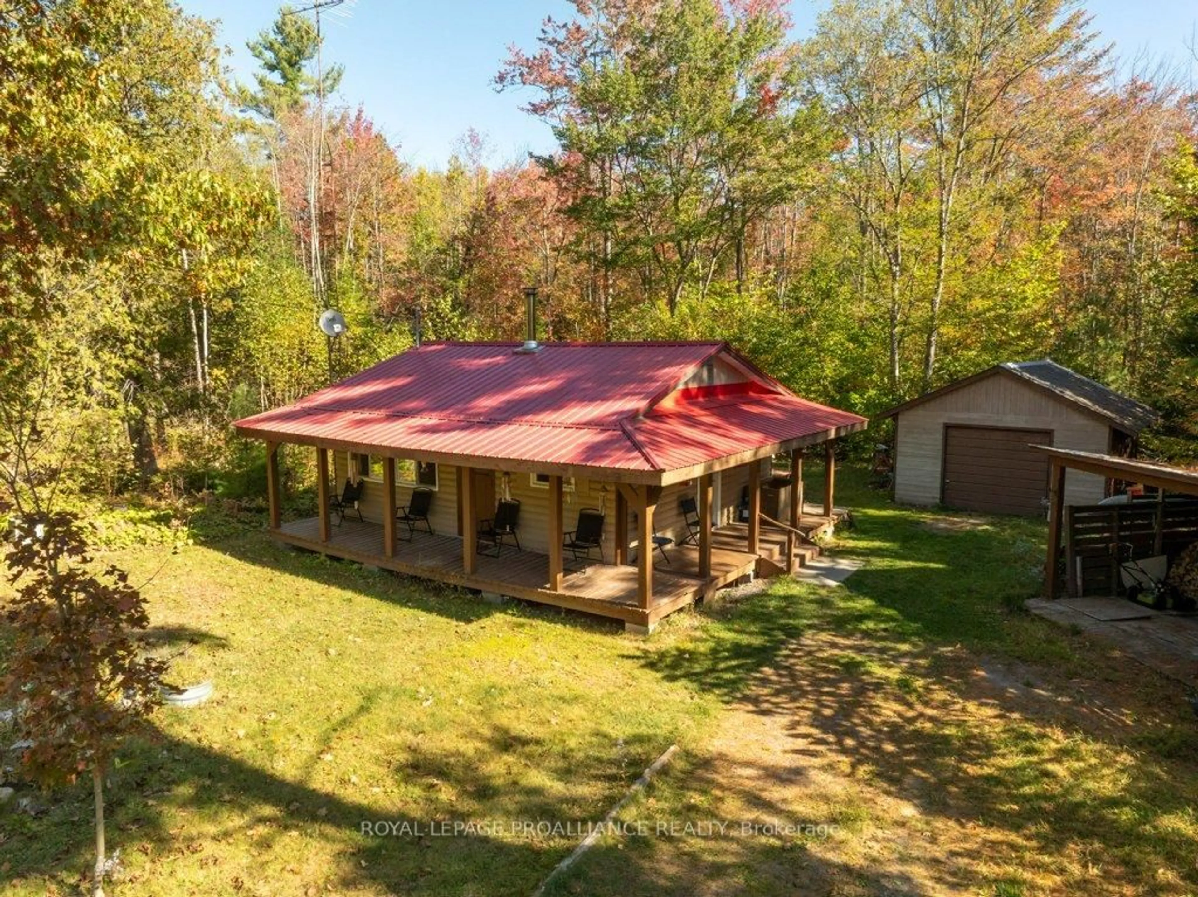 A pic from outside/outdoor area/front of a property/back of a property/a pic from drone, unknown for 525 Skootamatta Lake Rd, Cloyne Ontario K0H 1K0