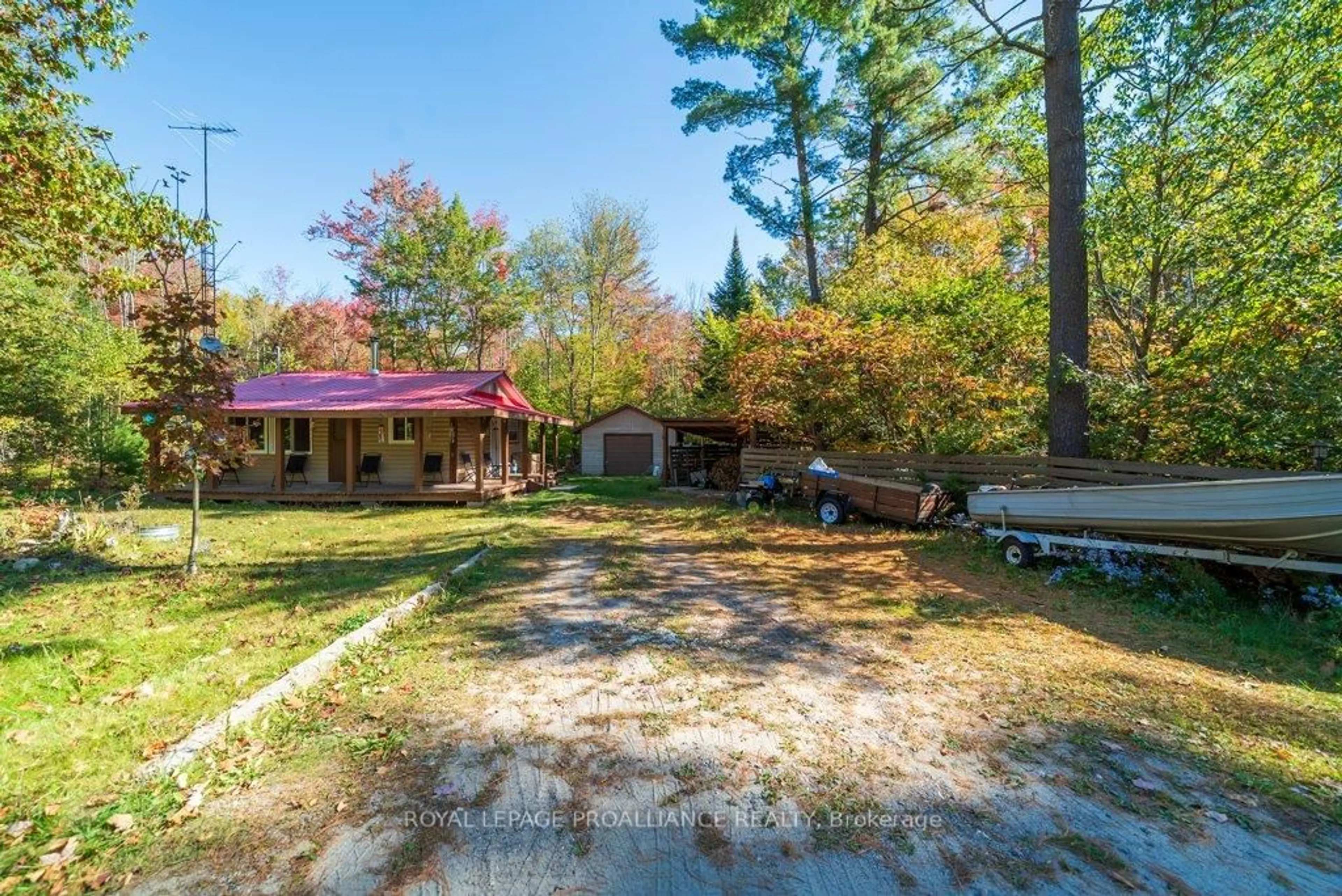 A pic from outside/outdoor area/front of a property/back of a property/a pic from drone, forest/trees view for 525 Skootamatta Lake Rd, Cloyne Ontario K0H 1K0