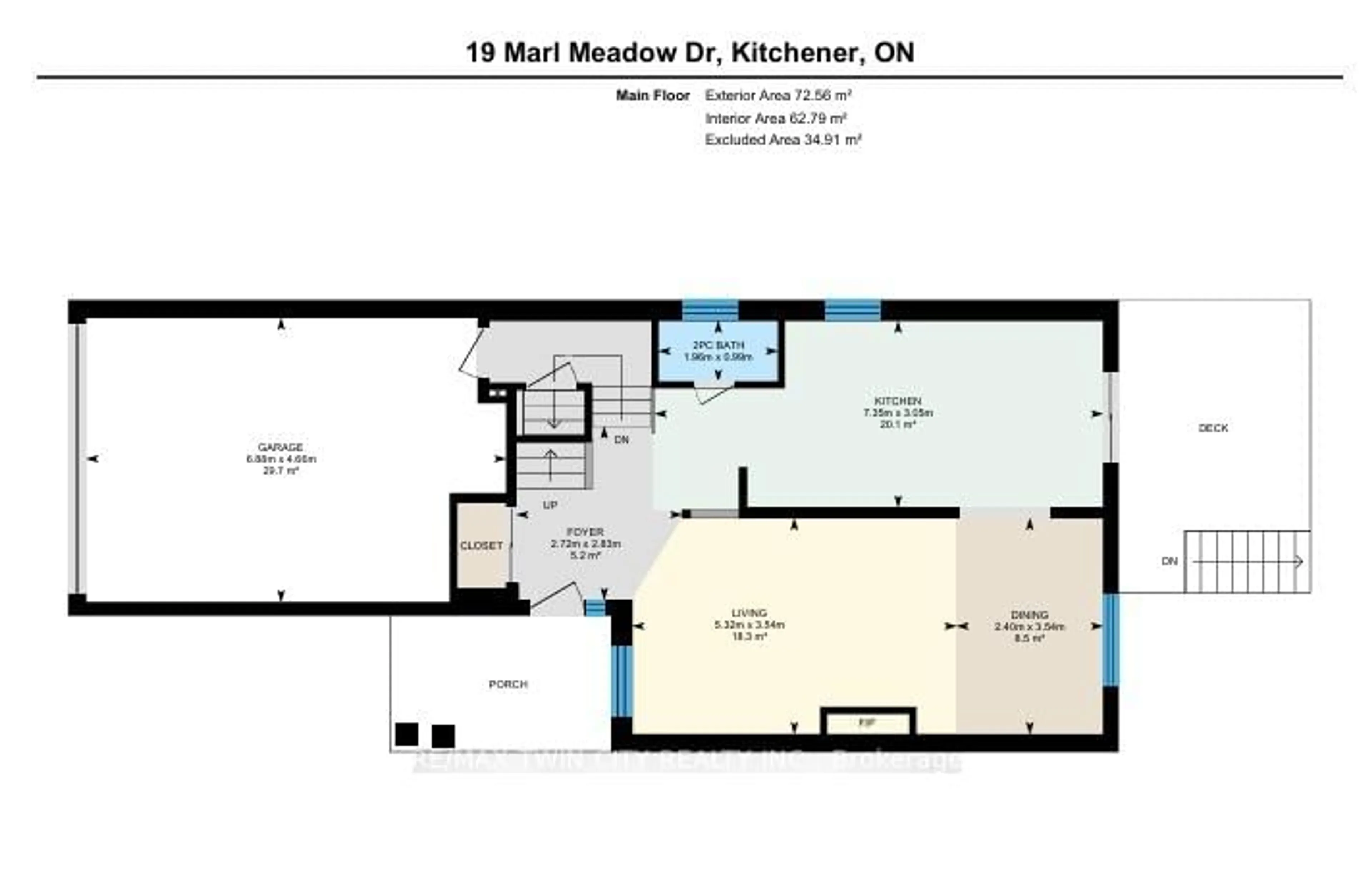 Floor plan for 19 Marl Meadow Dr, Kitchener Ontario N2R 1L1