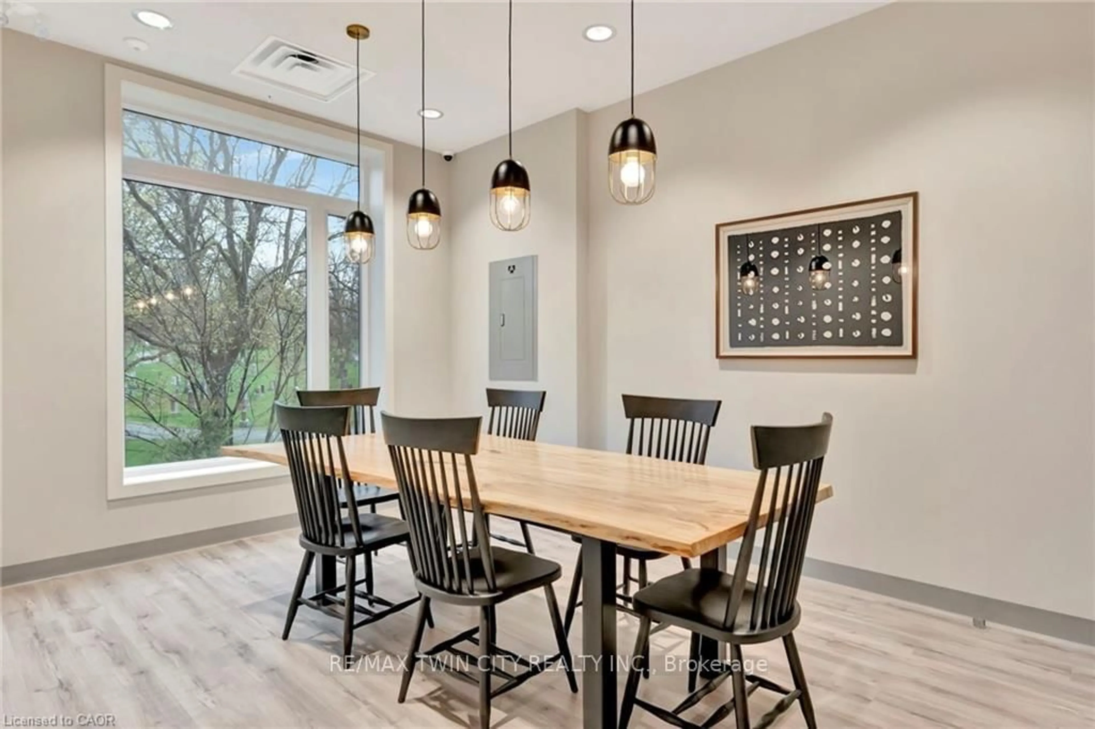 Dining room, wood/laminate floor for 107 Roger St #516, Waterloo Ontario N2J 0G3