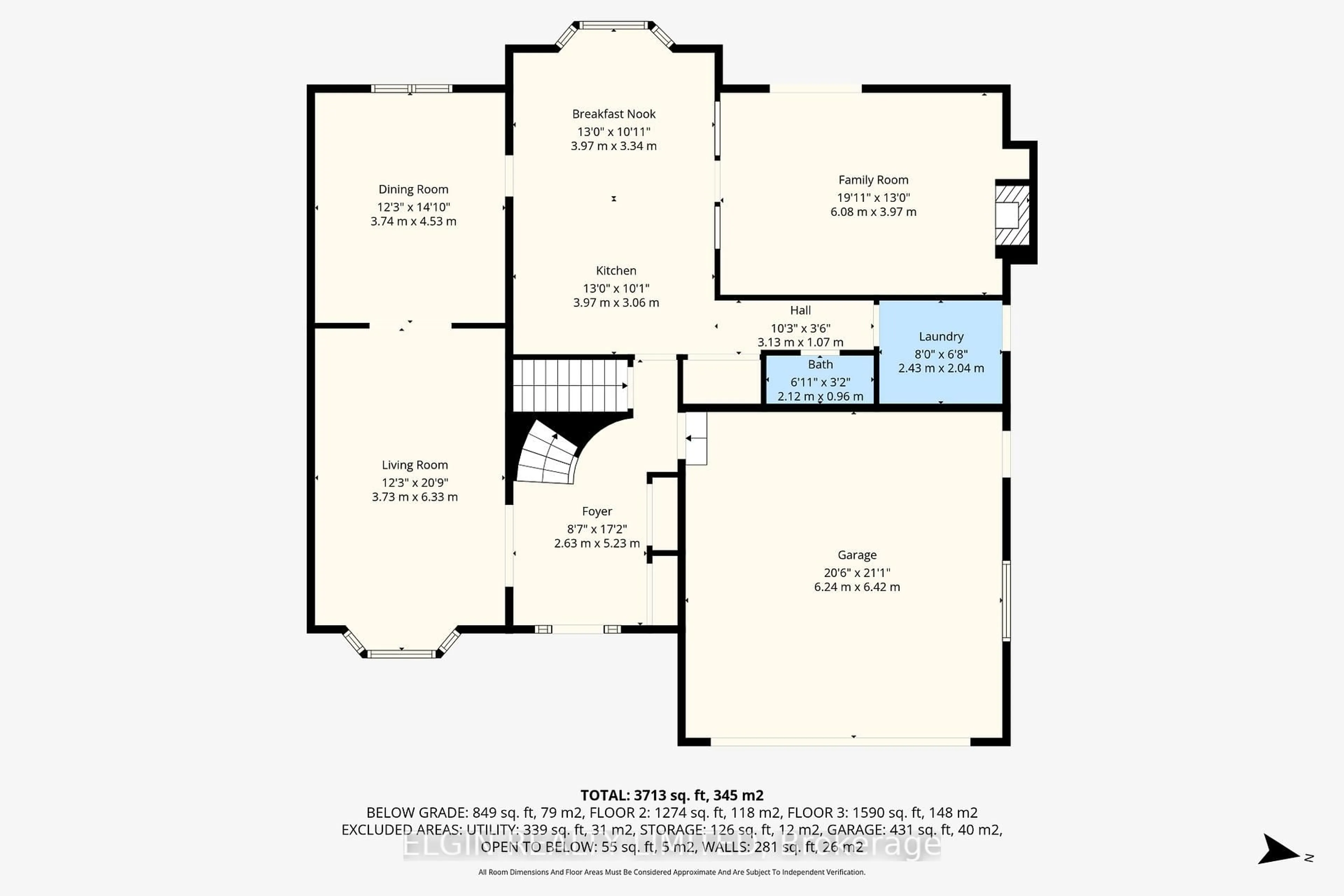 Floor plan for 23 Farmington Cres, London South Ontario N6K 3J2