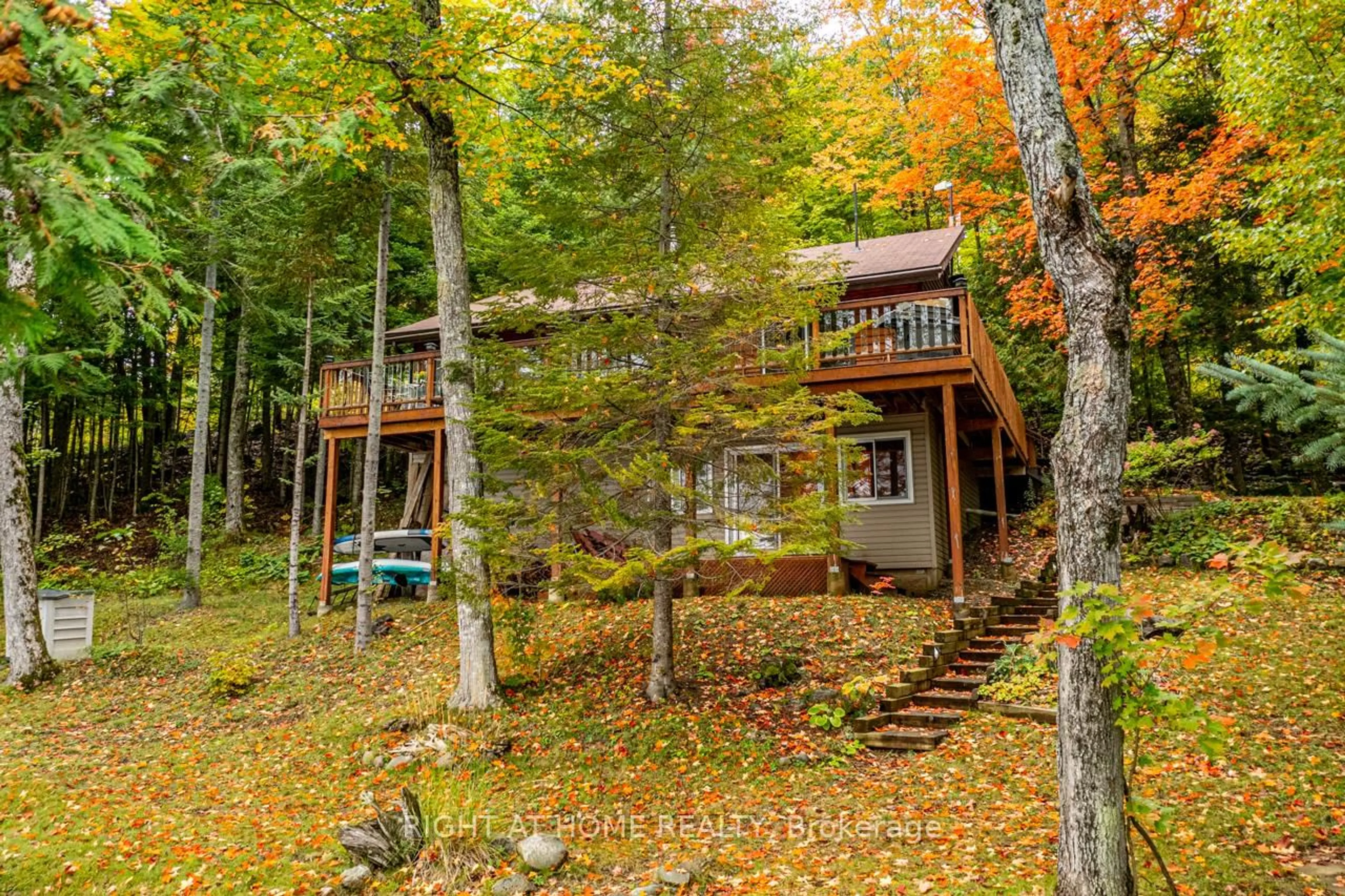 Patio, forest/trees view for 1220 Portage Lake Rd, Dysart et al Ontario K0M 1S0