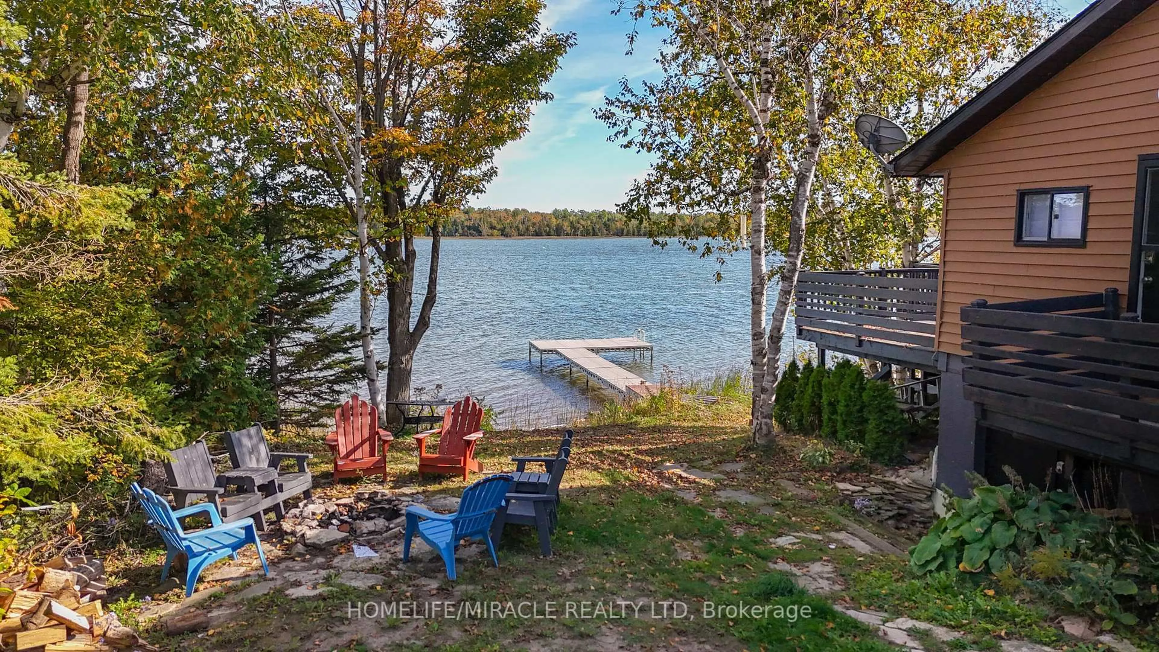 Patio, water/lake/river/ocean view for 68 Miller Lake Shore Rd, Northern Bruce Peninsula Ontario N0H 1Z0