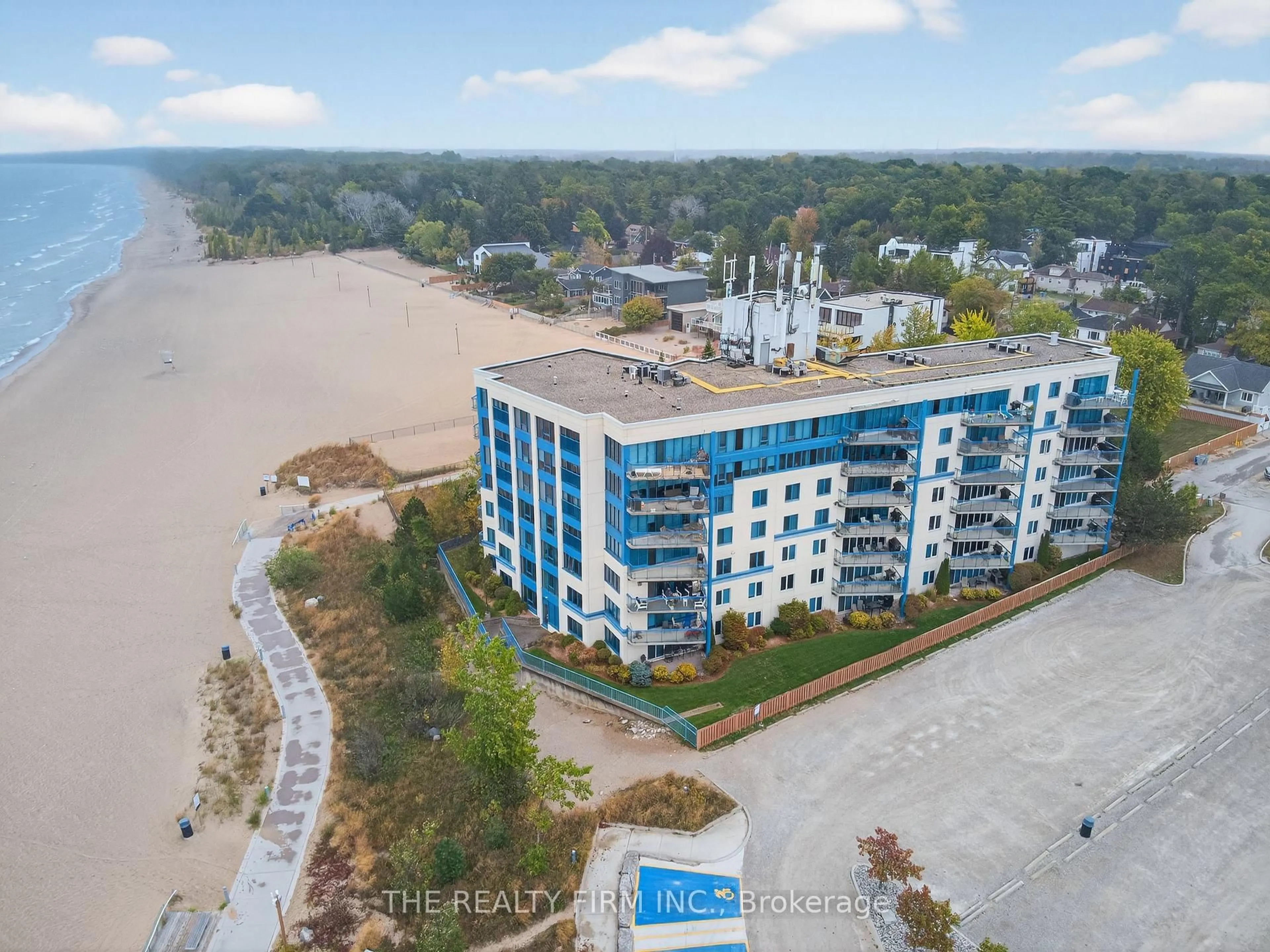 A pic from outside/outdoor area/front of a property/back of a property/a pic from drone, water/lake/river/ocean view for 9 Pine St #604, Lambton Shores Ontario N0M 1T0