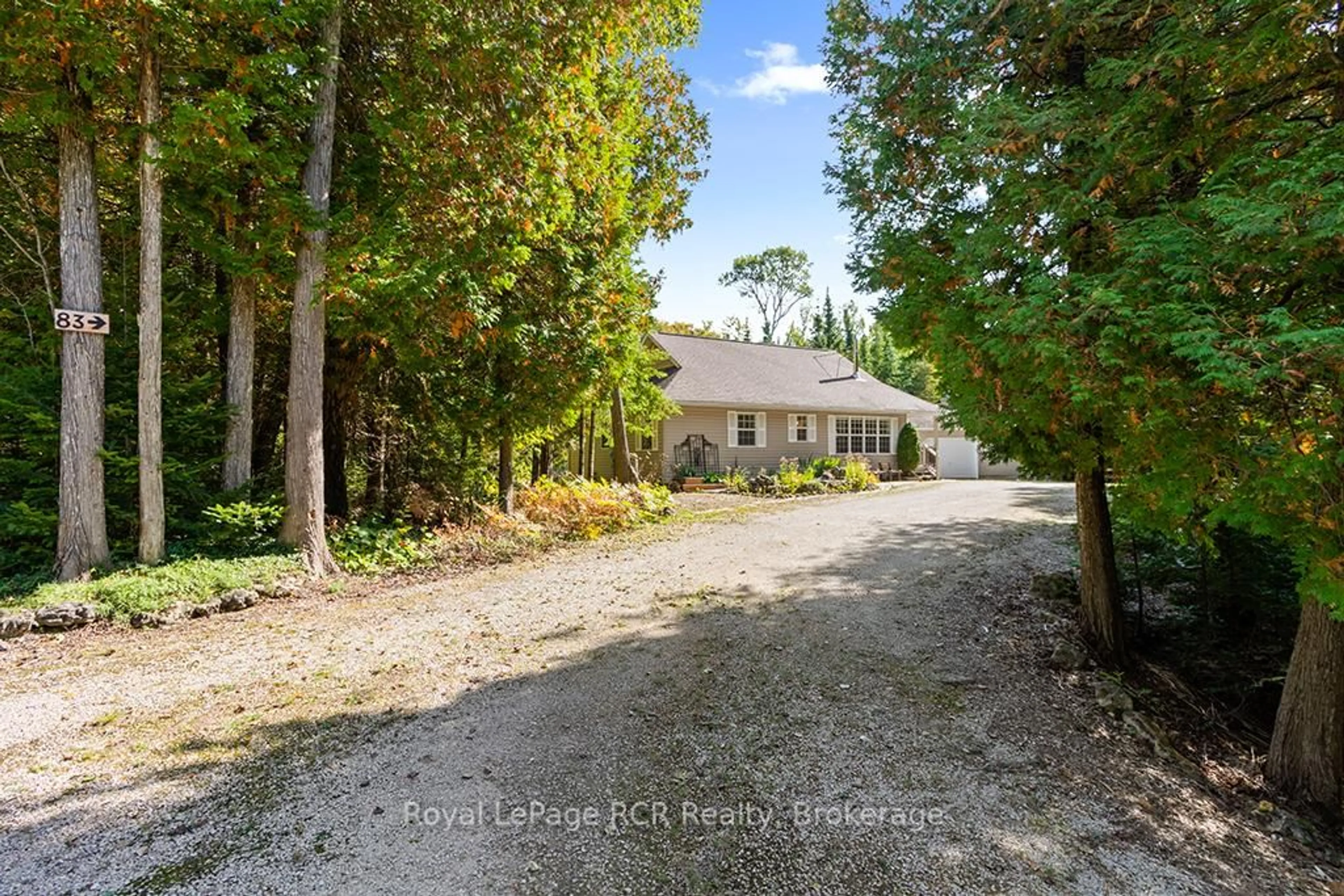 A pic from outside/outdoor area/front of a property/back of a property/a pic from drone, unknown for 83 Lakewood Country Lane, Northern Bruce Peninsula Ontario N0H 1W0