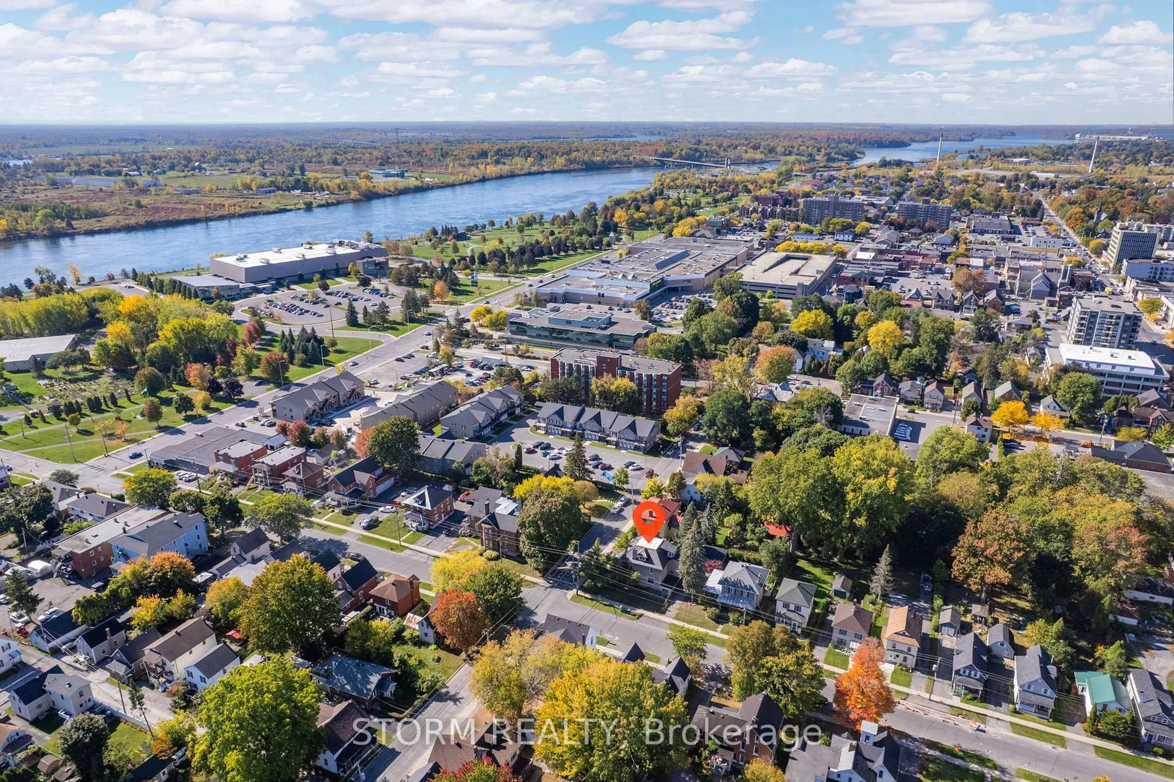 A pic from outside/outdoor area/front of a property/back of a property/a pic from drone, water/lake/river/ocean view for 239 1st St, Cornwall Ontario K6H 1K9