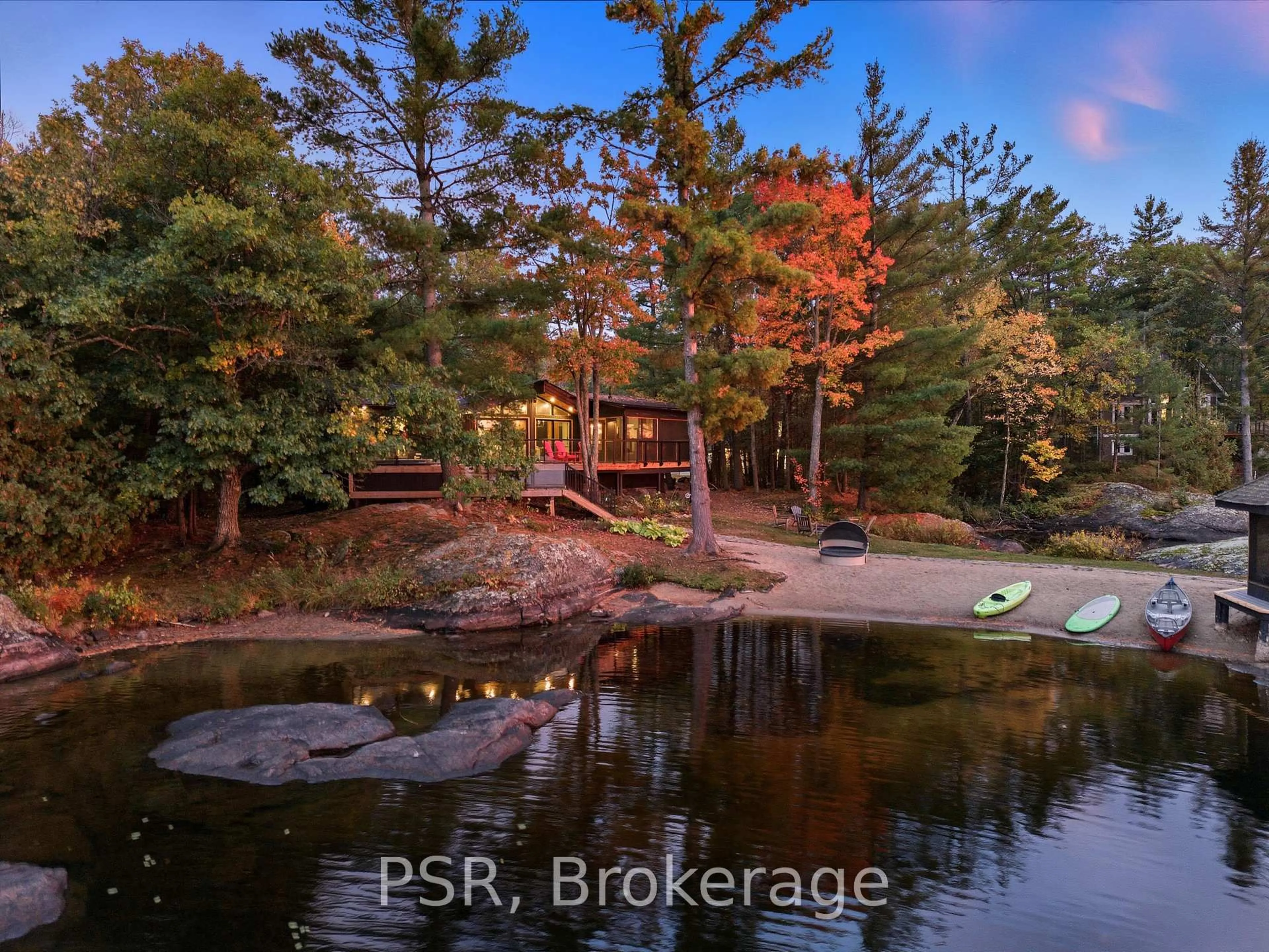 A pic from outside/outdoor area/front of a property/back of a property/a pic from drone, water/lake/river/ocean view for 1069 White Eagle Rd, Gravenhurst Ontario P0E 1G0