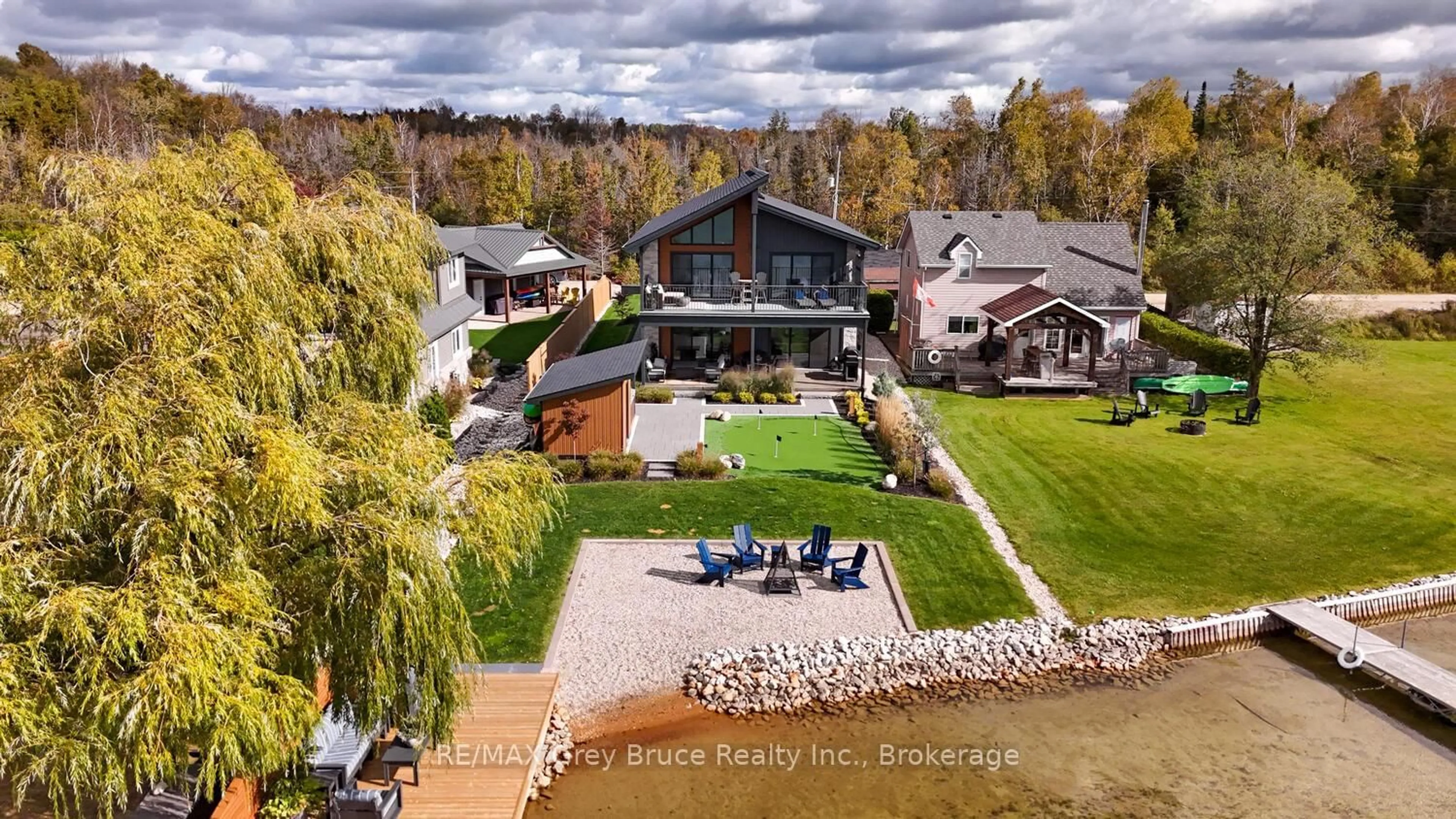 A pic from outside/outdoor area/front of a property/back of a property/a pic from drone, water/lake/river/ocean view for 166 COUNTRYSIDE Dr, Chatsworth Ontario N0H 1G0