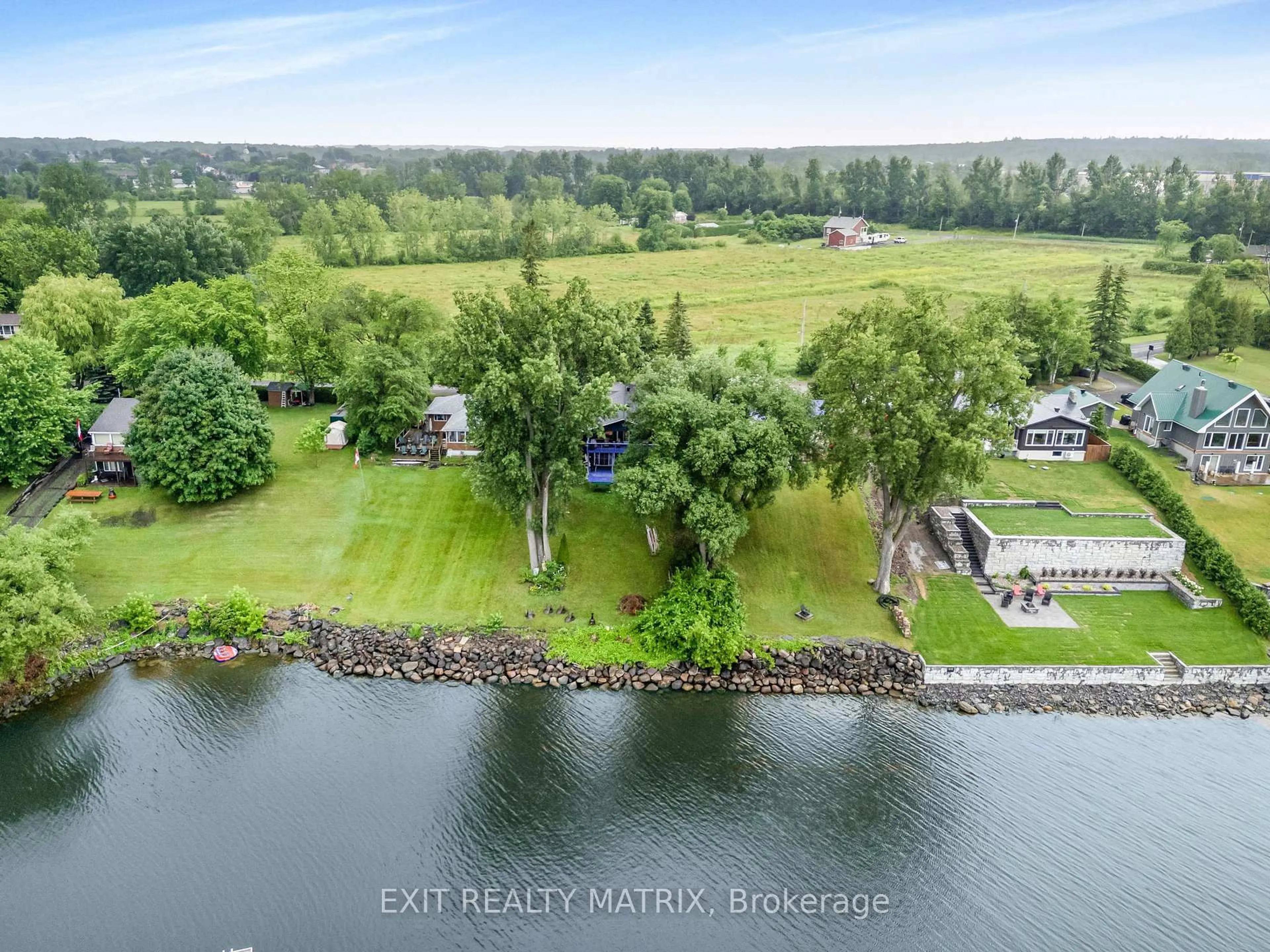 A pic from outside/outdoor area/front of a property/back of a property/a pic from drone, water/lake/river/ocean view for 922 Lalonde Rd, Champlain Ontario K0B 1K0
