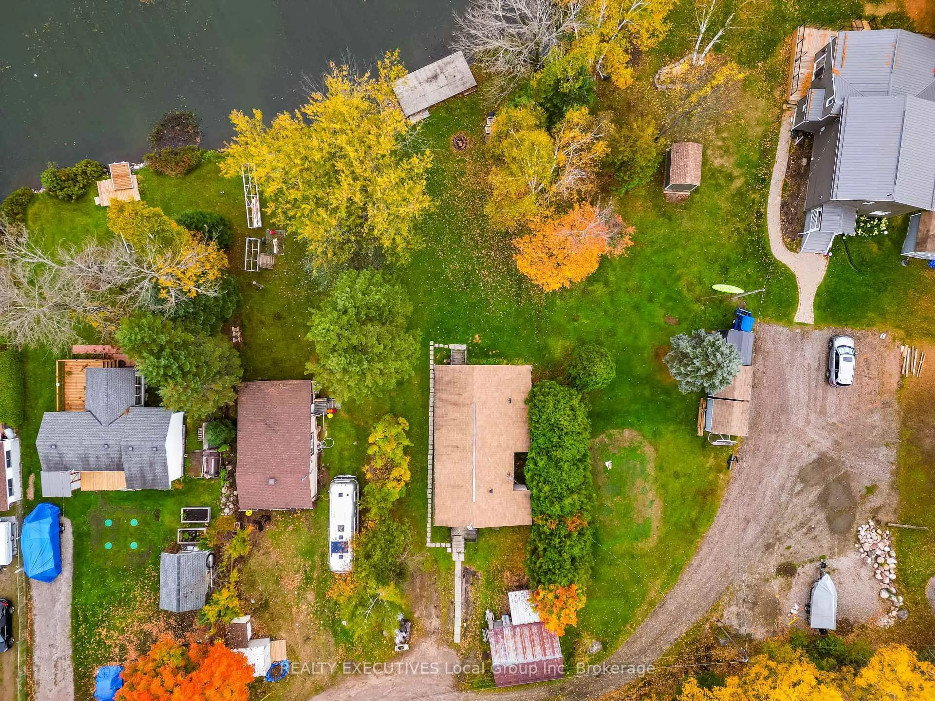 A pic from outside/outdoor area/front of a property/back of a property/a pic from drone, water/lake/river/ocean view for 306 Martindale Lane, Bonfield Ontario P0H 1E0