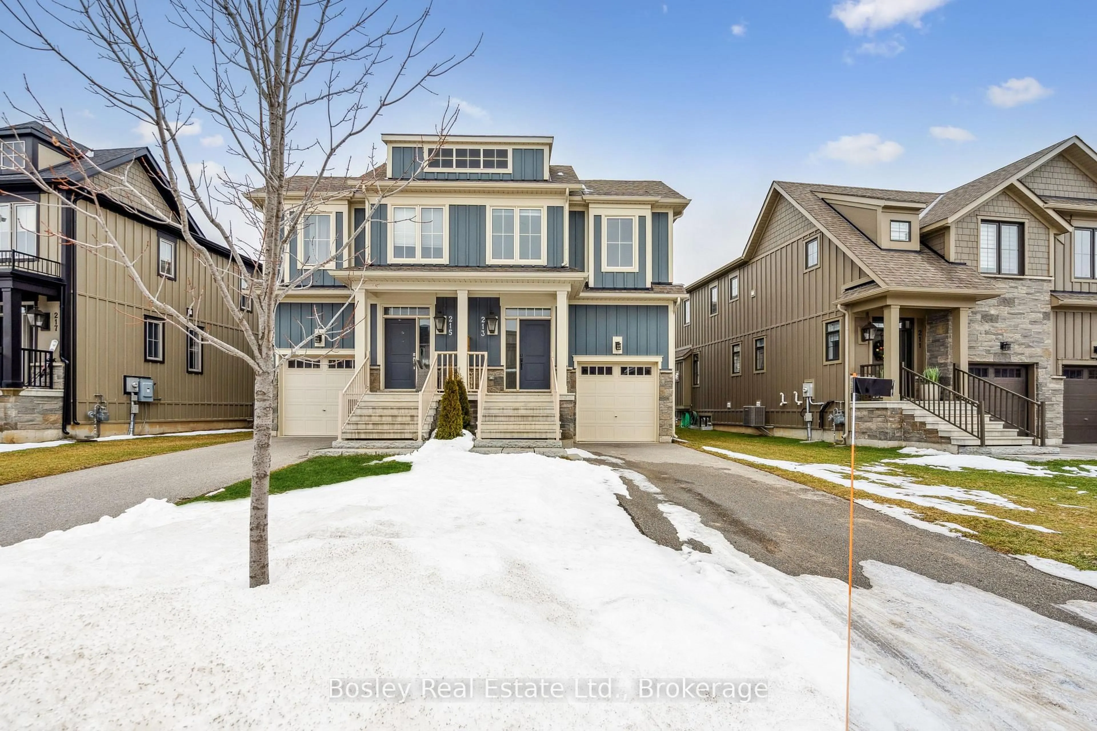 Home with vinyl exterior material, street for 213 YELLOW BIRCH Cres, Blue Mountains Ontario L9Y 0R4