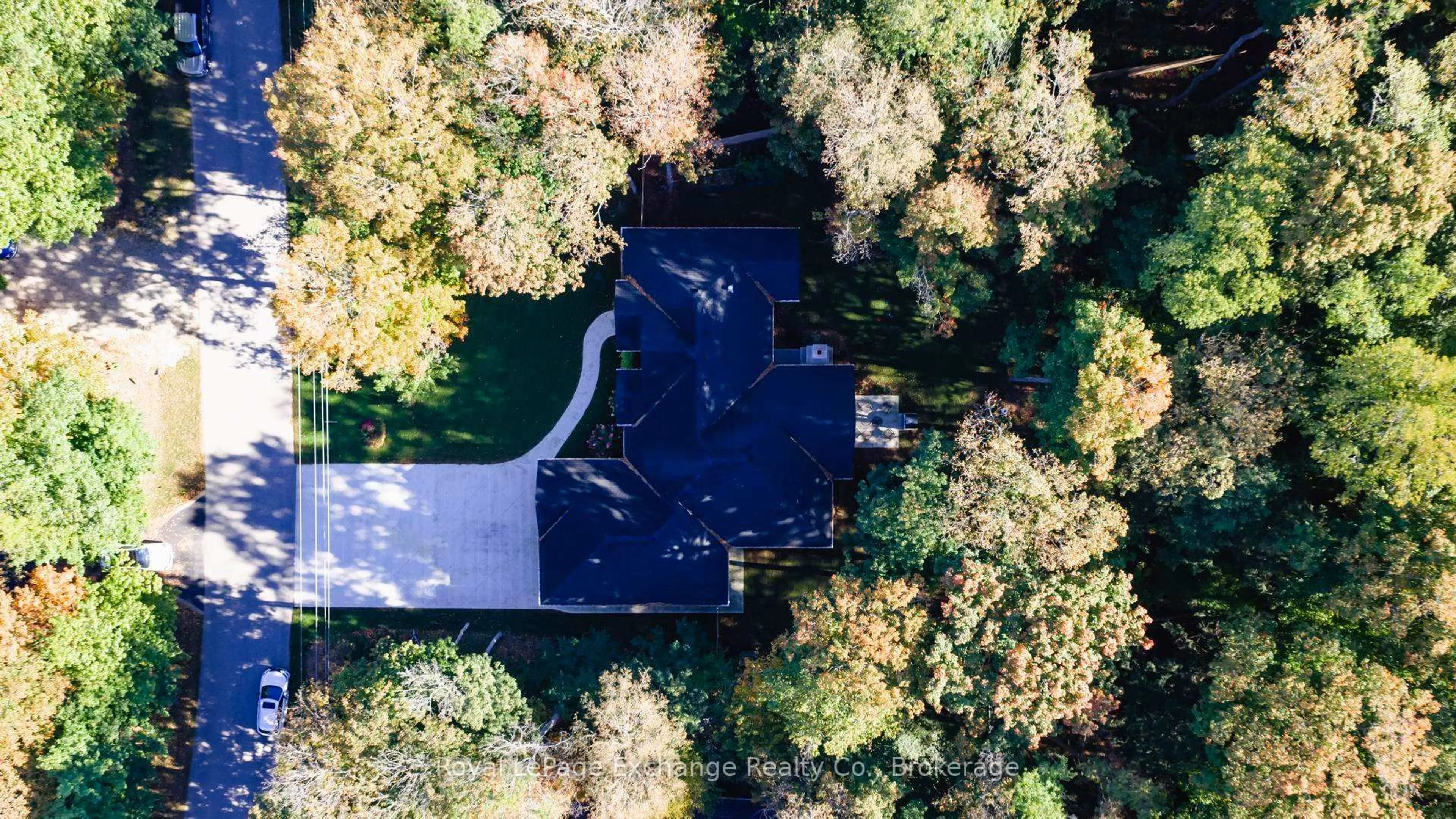 A pic from outside/outdoor area/front of a property/back of a property/a pic from drone, forest/trees view for 44 Blairs Tr, Huron-Kinloss Ontario N2Z 2X3