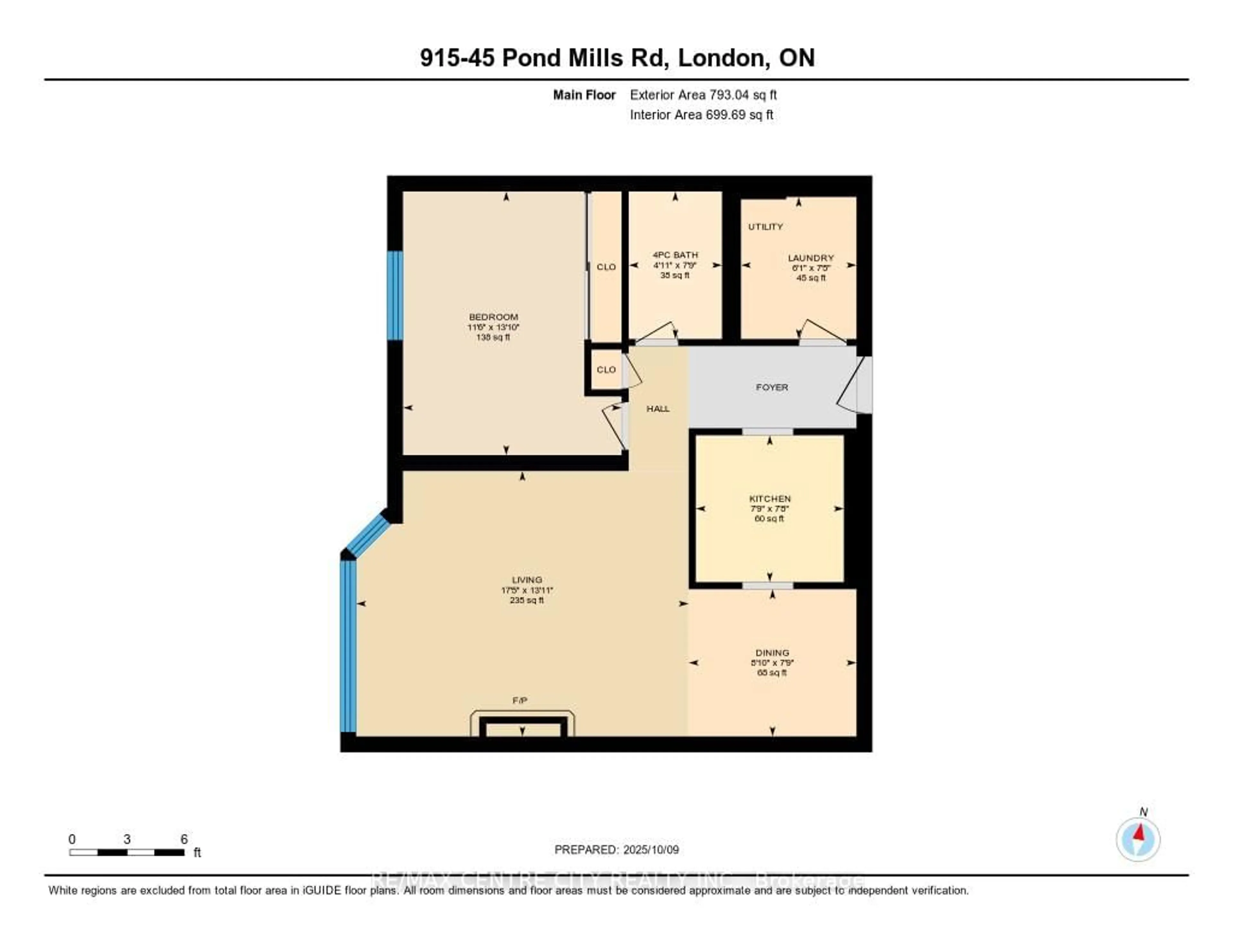 Floor plan for 45 Pond Mills Rd #915, London South Ontario N5Z 4W5