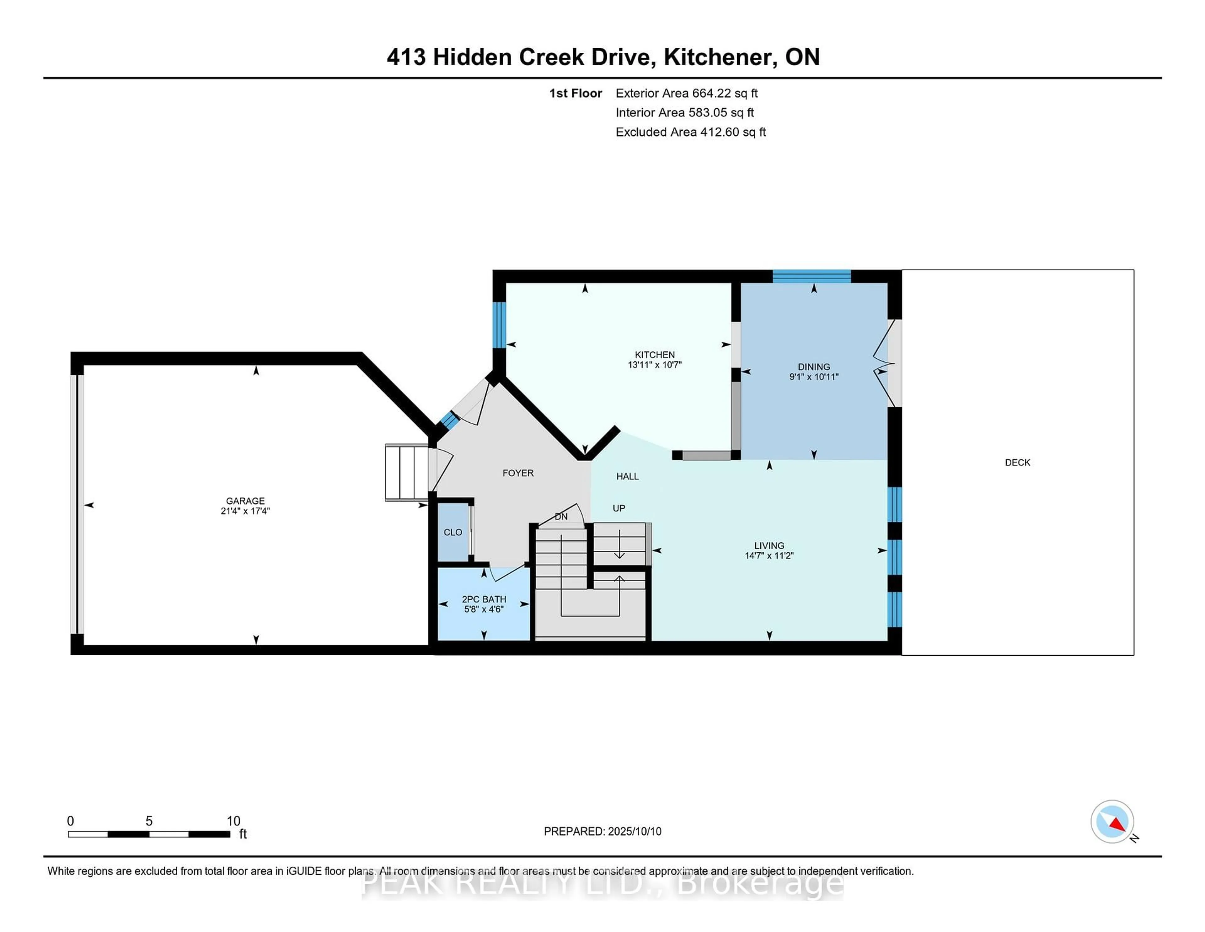 Floor plan for 413 Hidden Creek Dr, Kitchener Ontario N2N 3N2