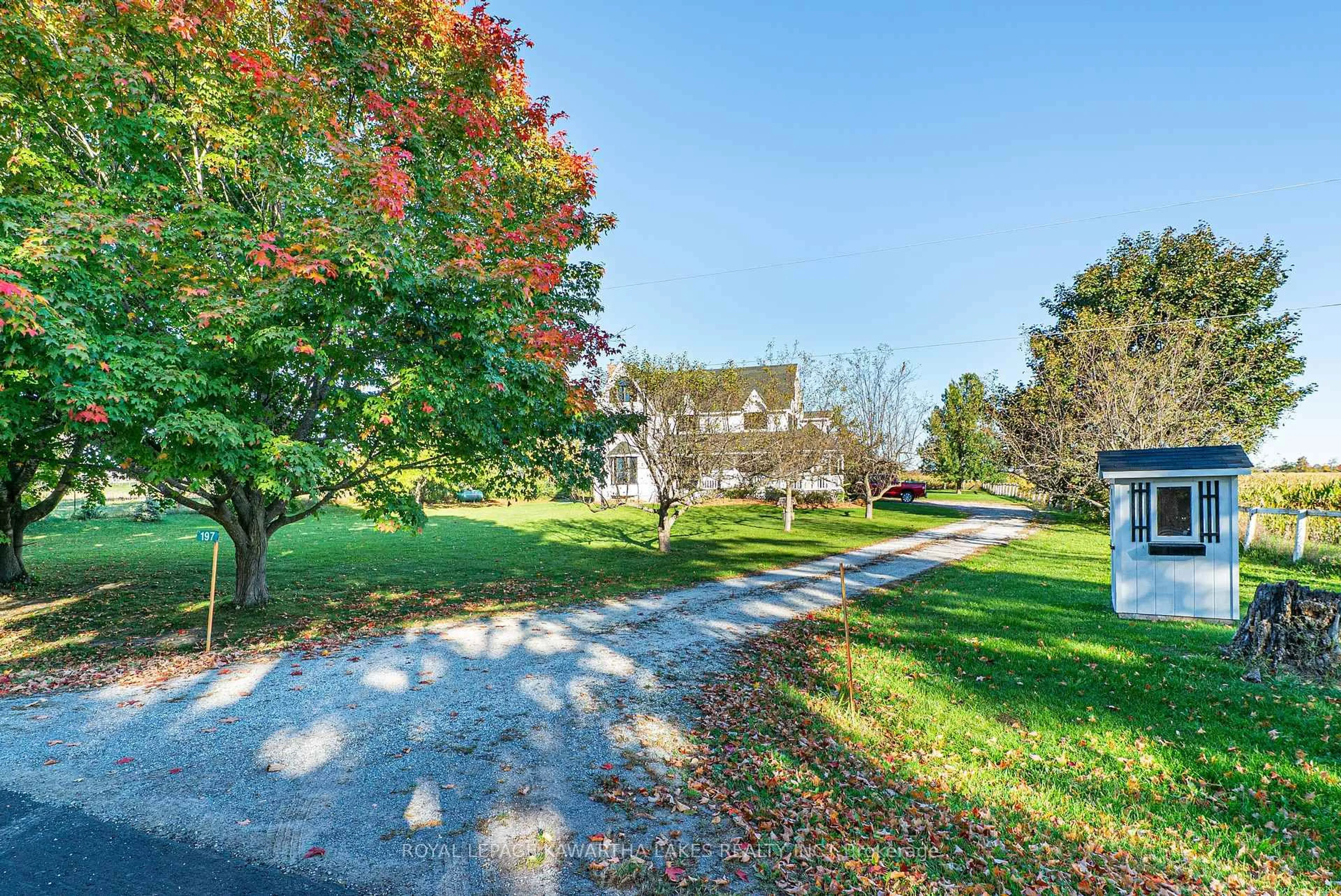 A pic from outside/outdoor area/front of a property/back of a property/a pic from drone, water/lake/river/ocean view for 197 Algonquin Rd, Kawartha Lakes Ontario K0M 2C0