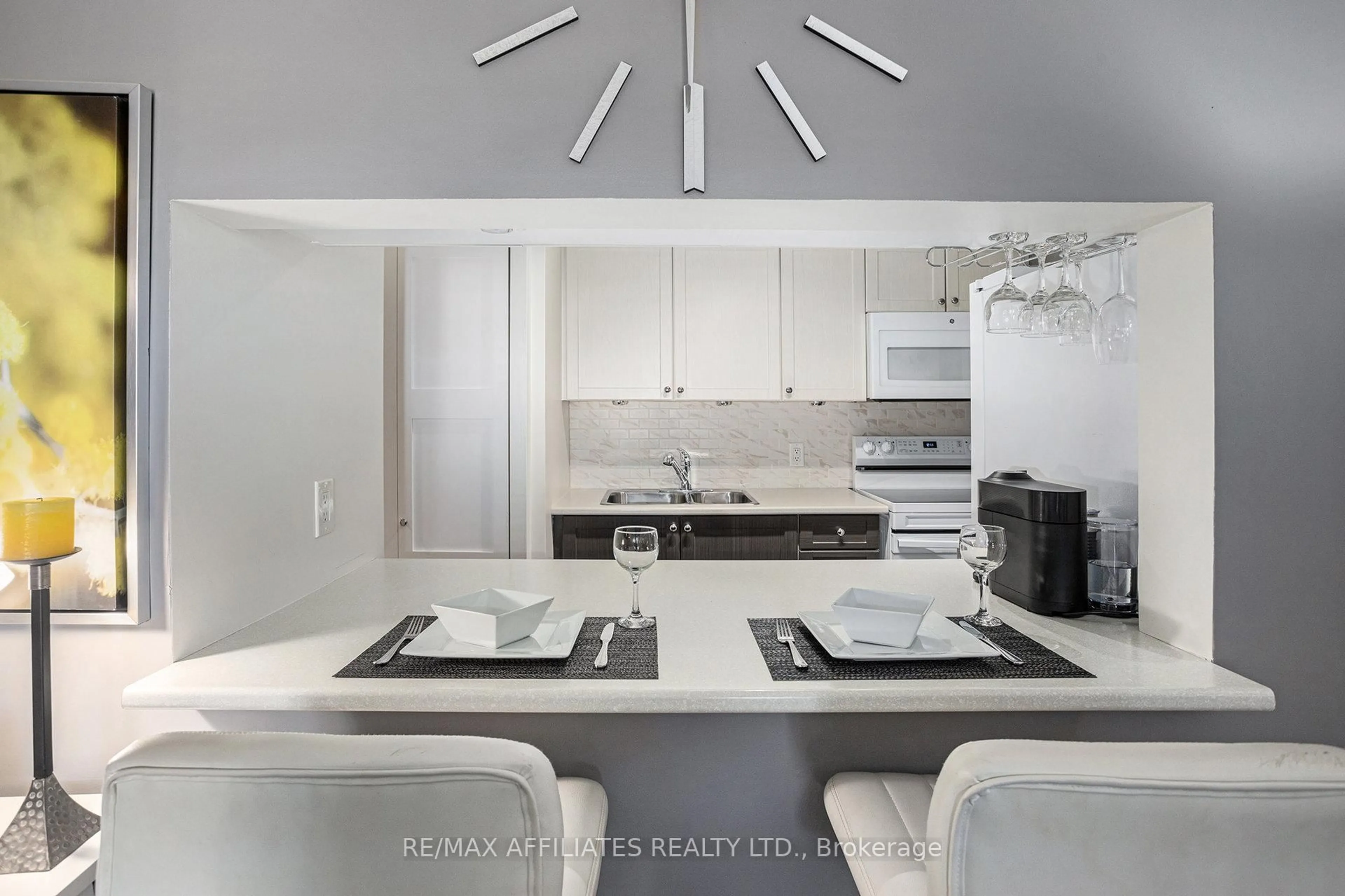 Contemporary kitchen, ceramic/tile floor for 270 Brittany Dr #207, Ottawa Ontario K1K 0R8