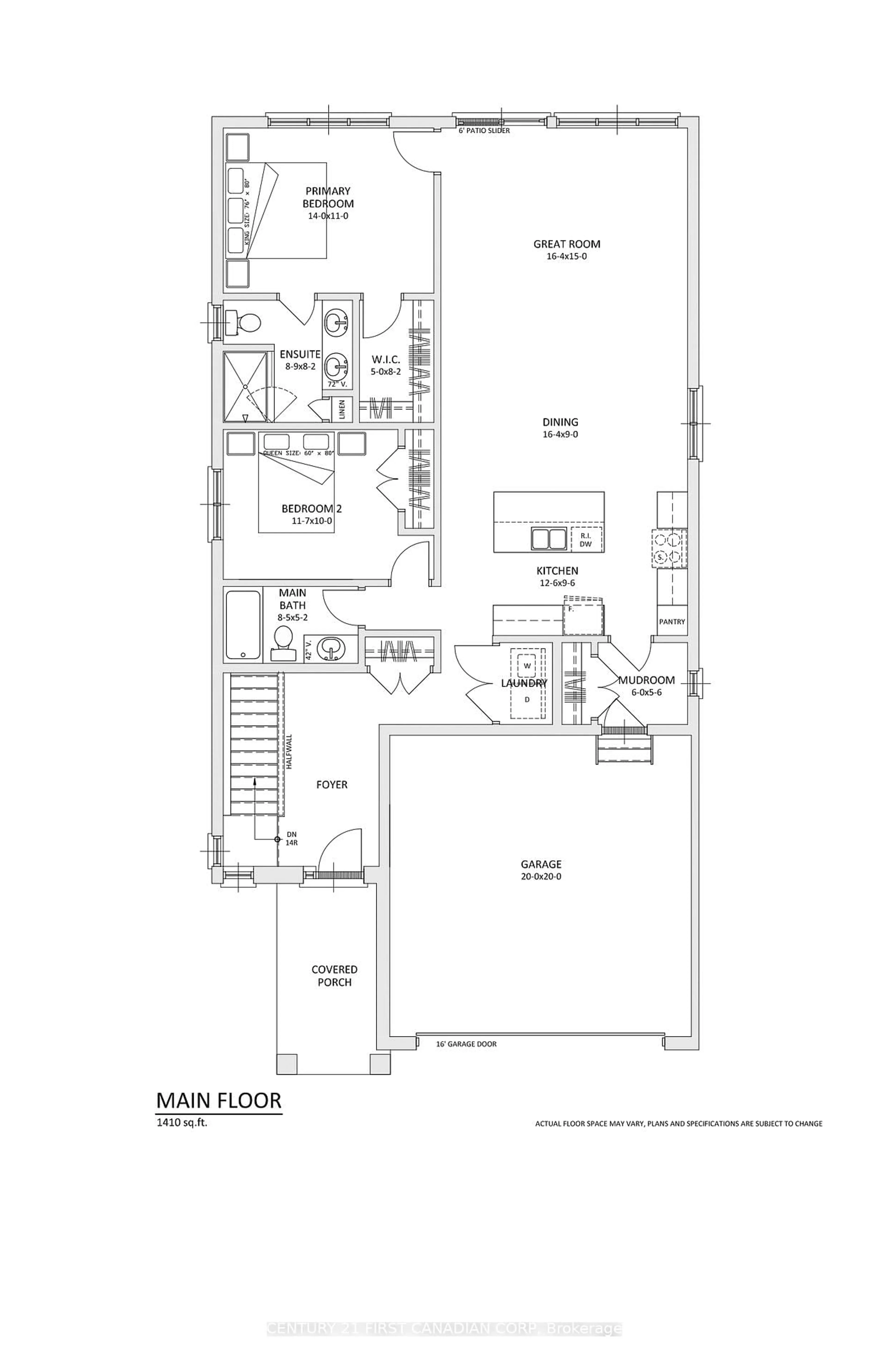 Floor plan for 2 Woodmere Path, Middlesex Centre Ontario N0M 2A0