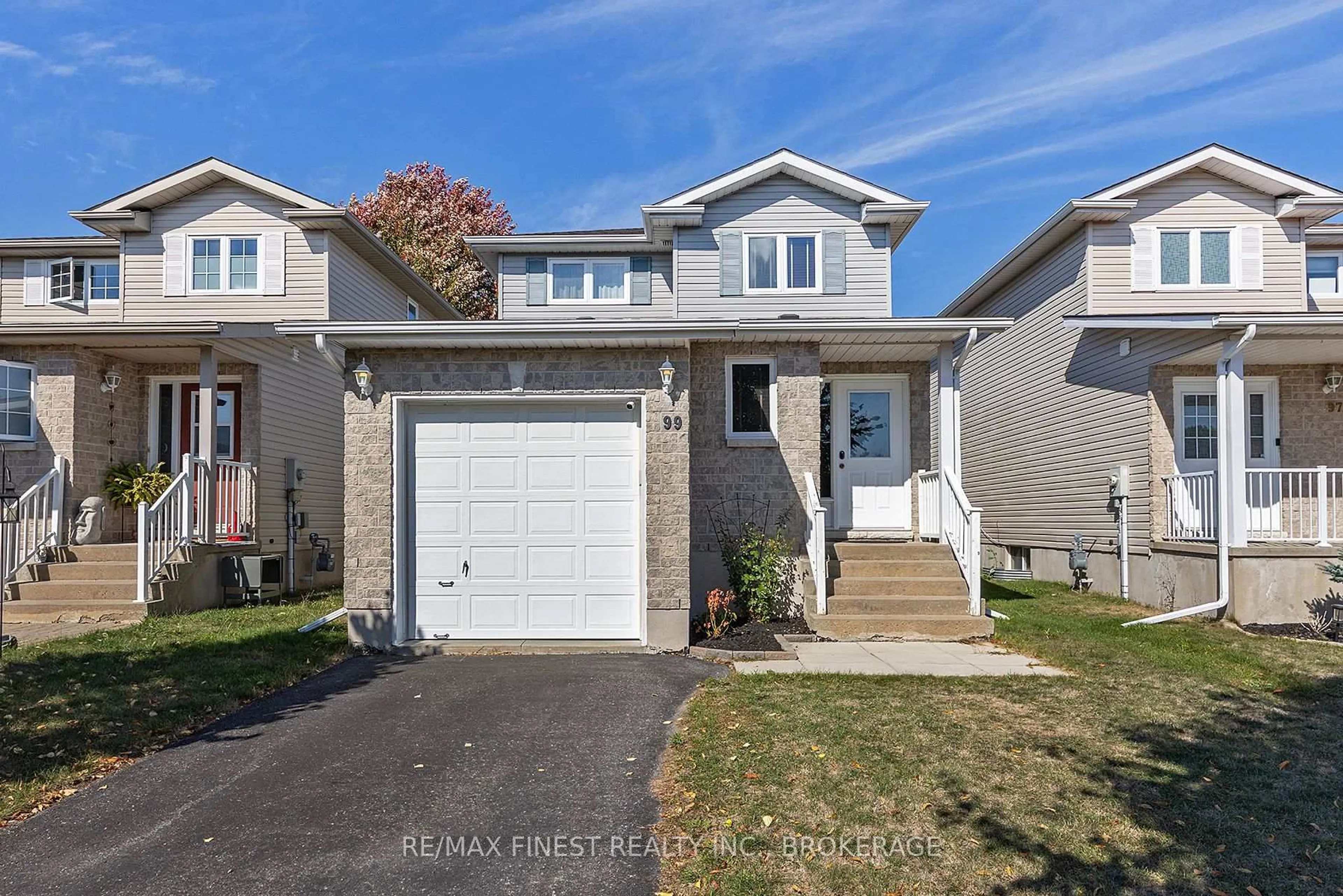 Home with vinyl exterior material, street for 99 McKeown Cres, Loyalist Ontario K7N 1Y5