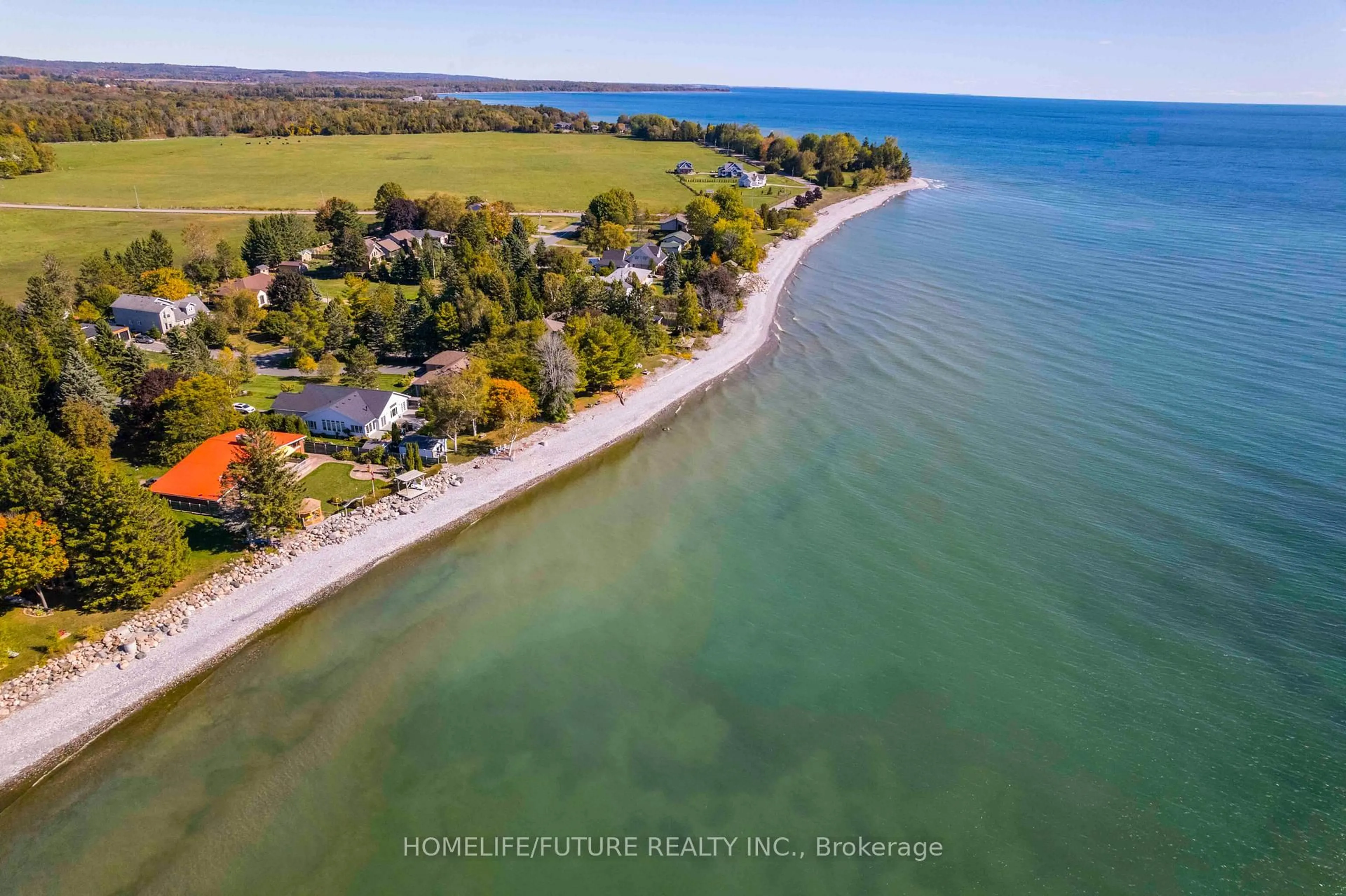 A pic from outside/outdoor area/front of a property/back of a property/a pic from drone, water/lake/river/ocean view for 120 North Shore Rd, Alnwick/Haldimand Ontario K0K 2G0