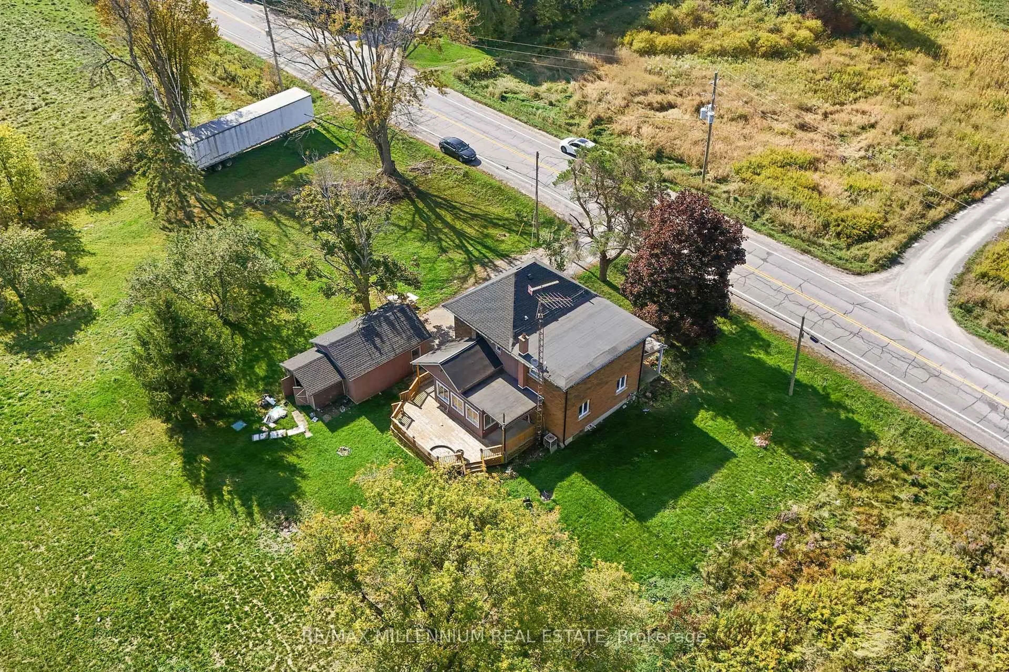 A pic from outside/outdoor area/front of a property/back of a property/a pic from drone, street for 2157 Keene Rd, Otonabee-South Monaghan Ontario K9J 6X9