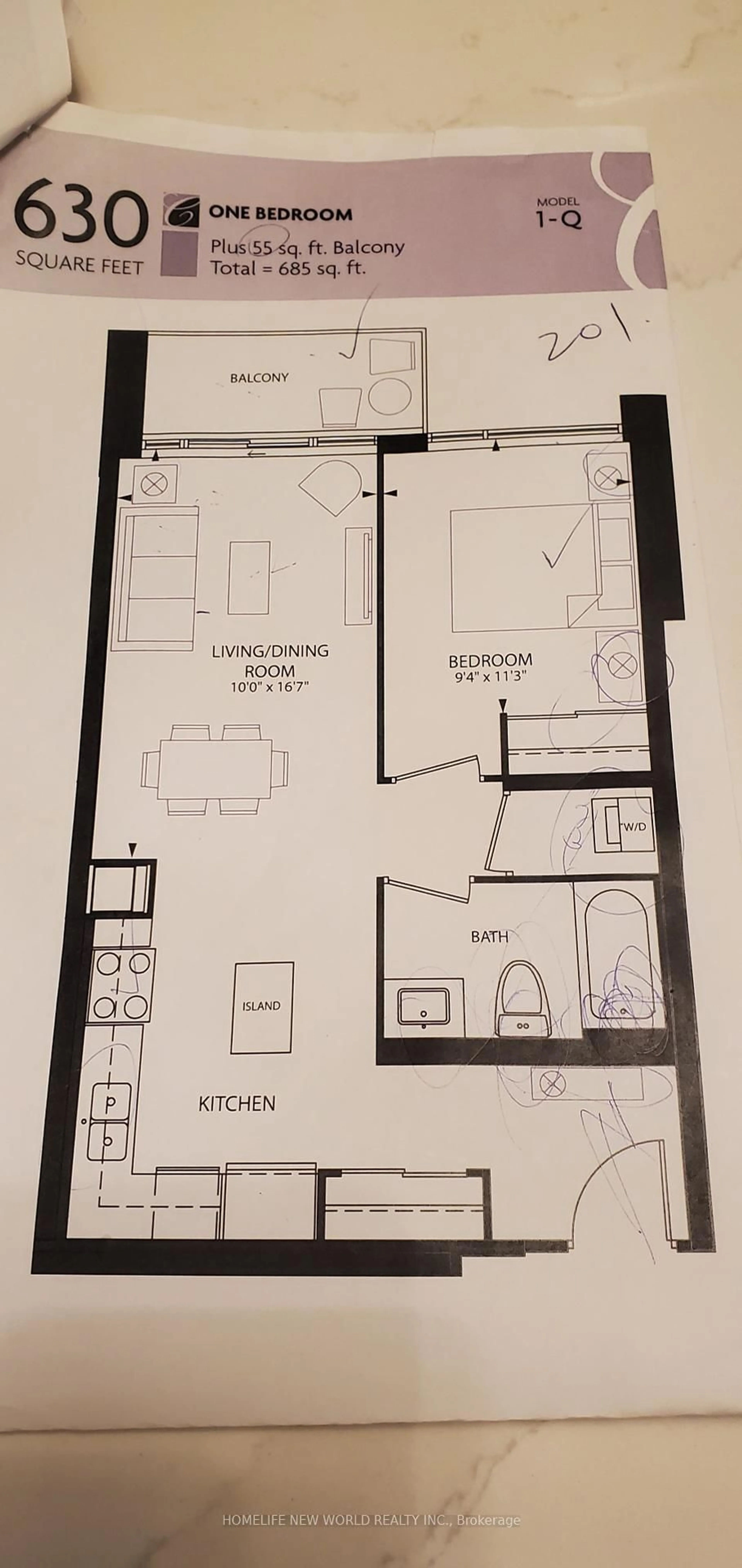 Floor plan for 85 Duke St #201, Kitchener Ontario N2H 0B7