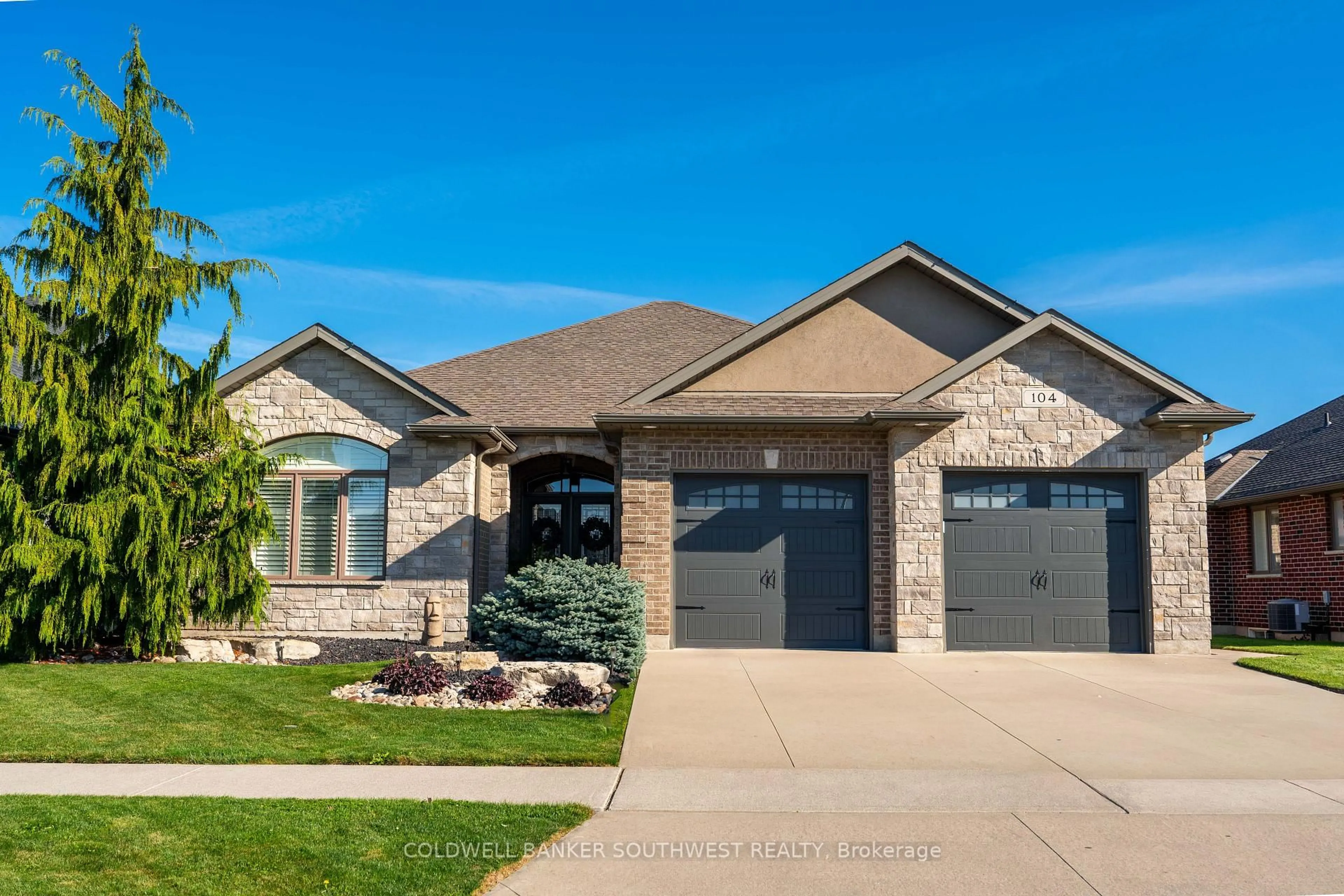 Home with brick exterior material, street for 104 Lizucha Dr, Sarnia Ontario N7S 0C6