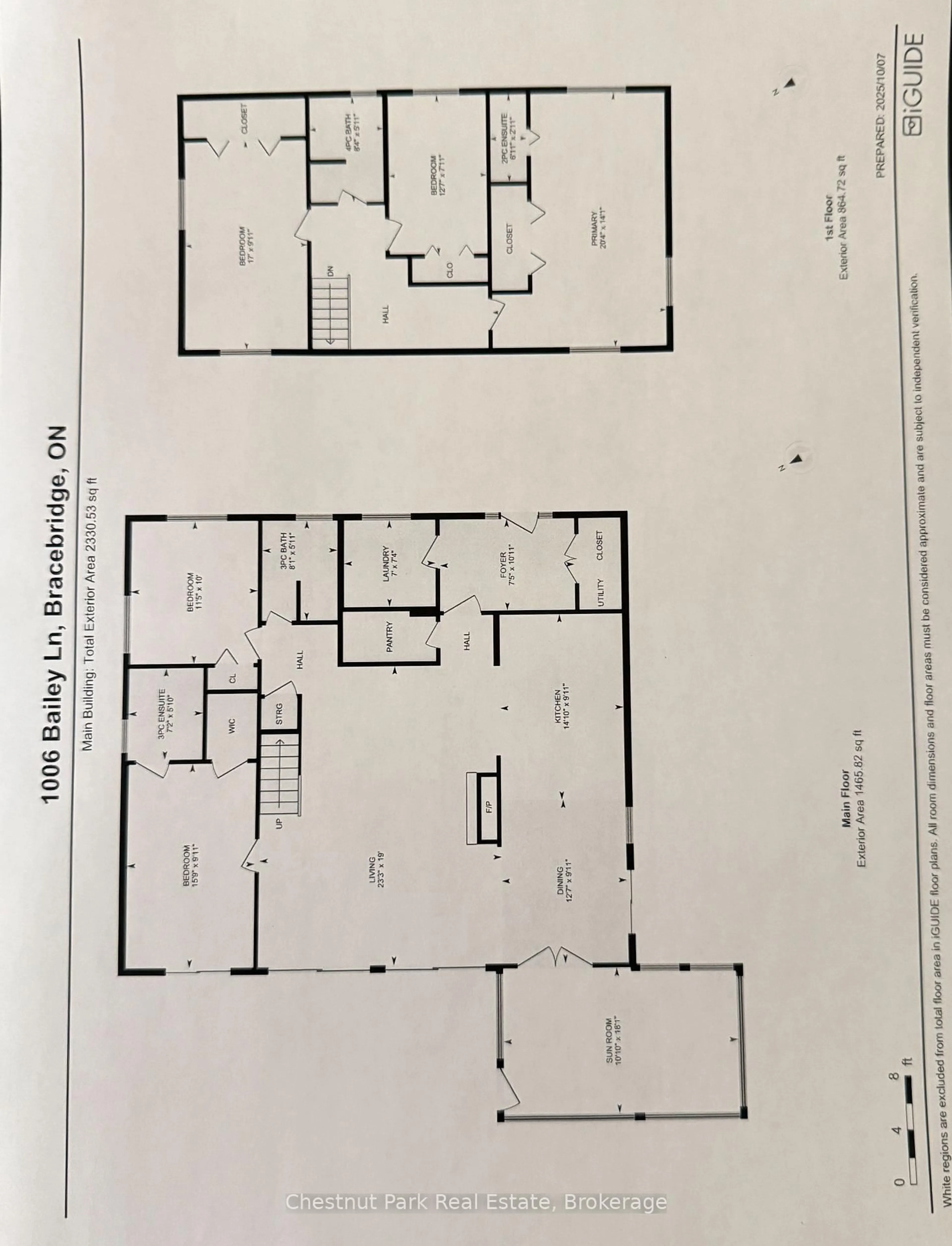 Floor plan for 1006 Bailey Lane, Bracebridge Ontario P1L 1X2