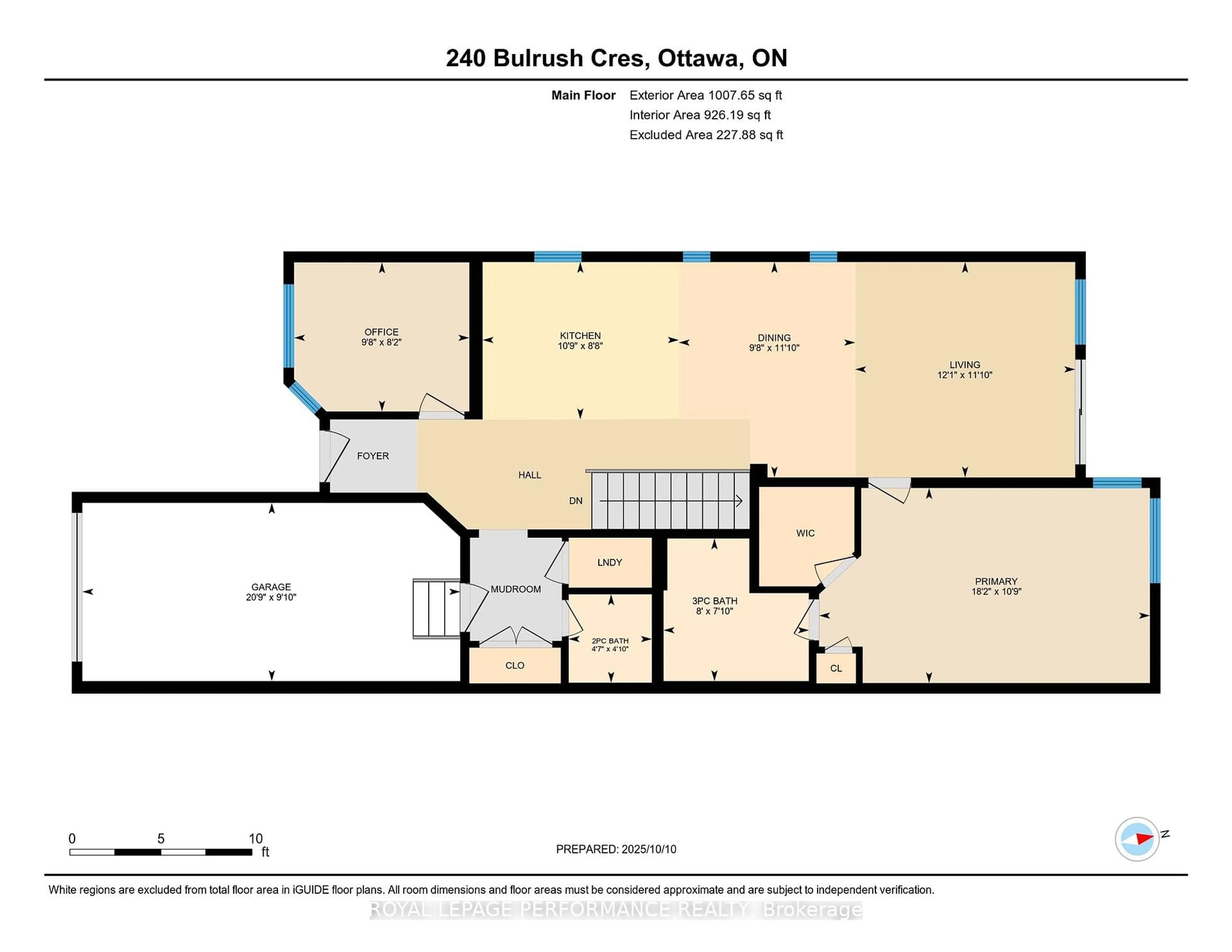 Floor plan for 240 Bulrush Cres, Ottawa Ontario K1T 0E6